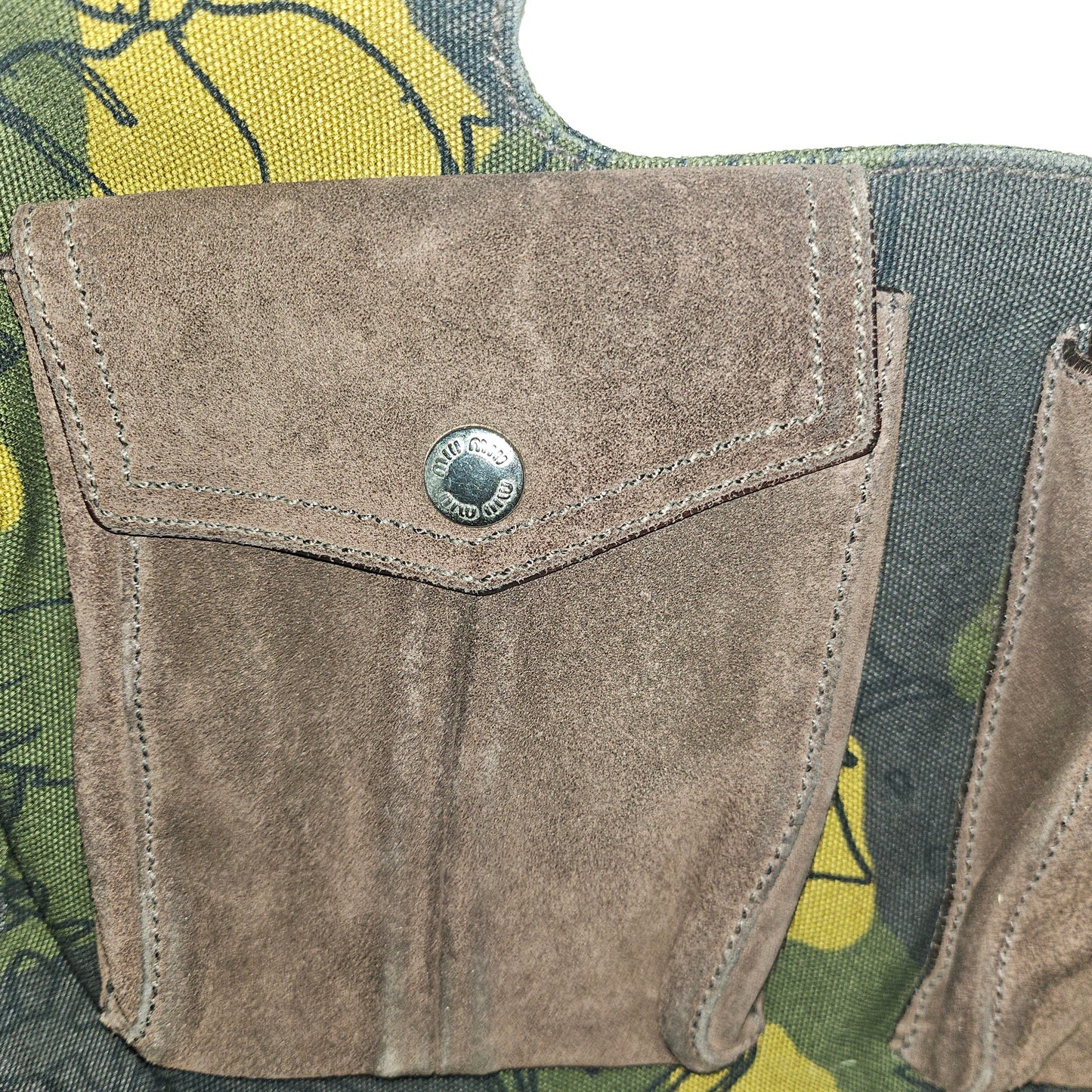 Miu Miu floral print canvas & suede two-way XL bag