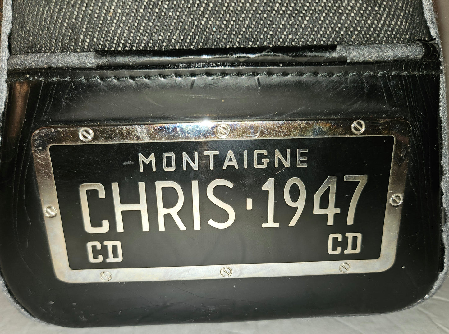 Dior LE Montaigne black leather w denim two way satchel w chrome hardware!