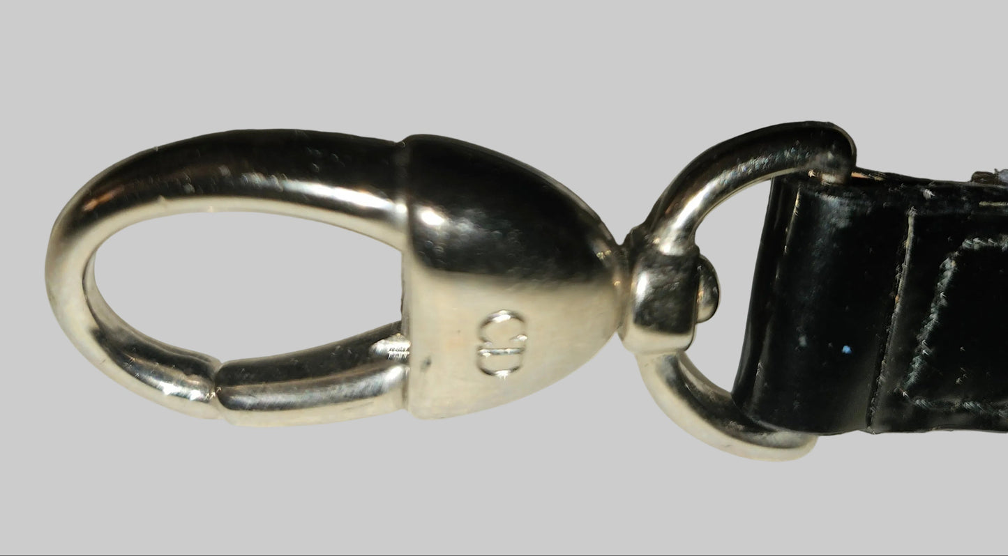 Dior LE Montaigne black leather w denim two way satchel w chrome hardware!