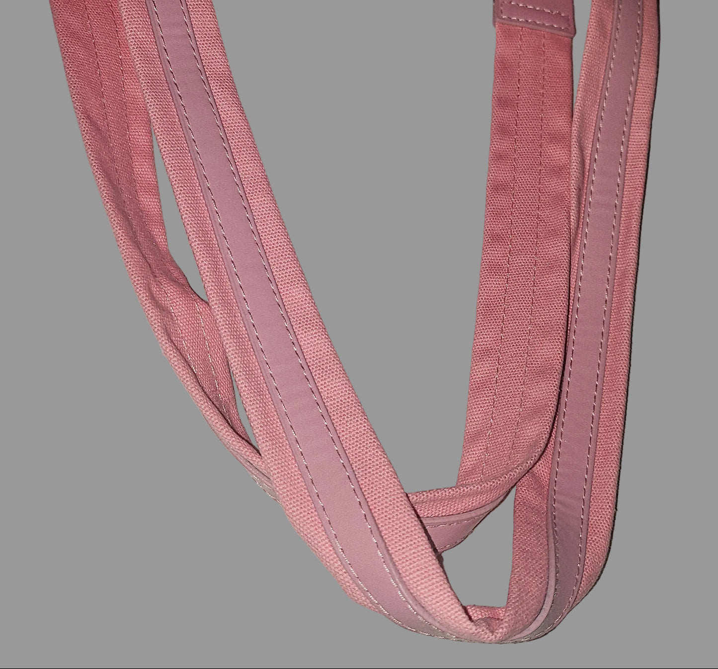 YSL NEW old stock, pink canvas & leather tote with chrome hardware & YSL logo in gold patent leather