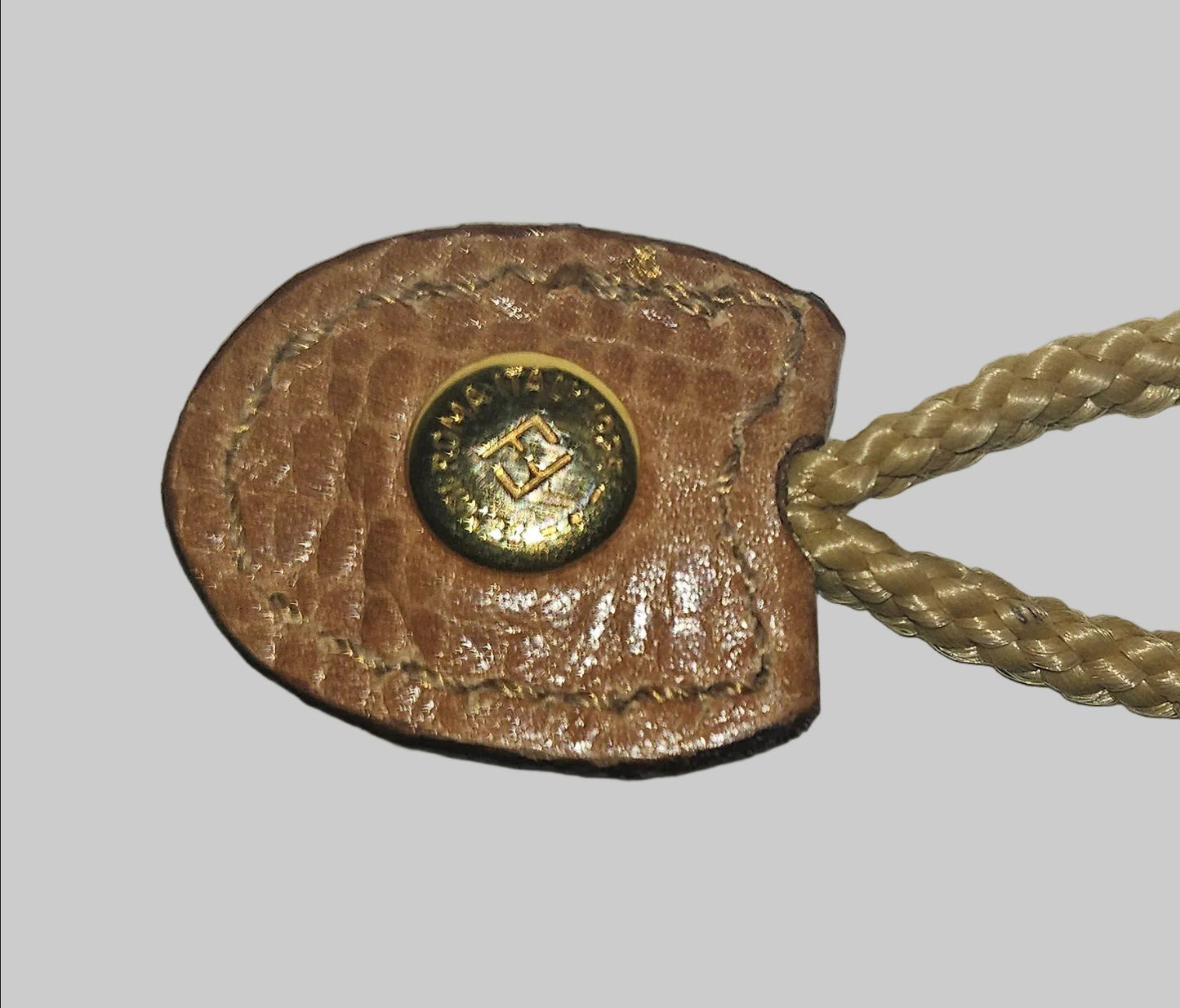 Fendi camel & black regimental striped print and camel hard leather drawstring top, fan-shaped bucket bag!