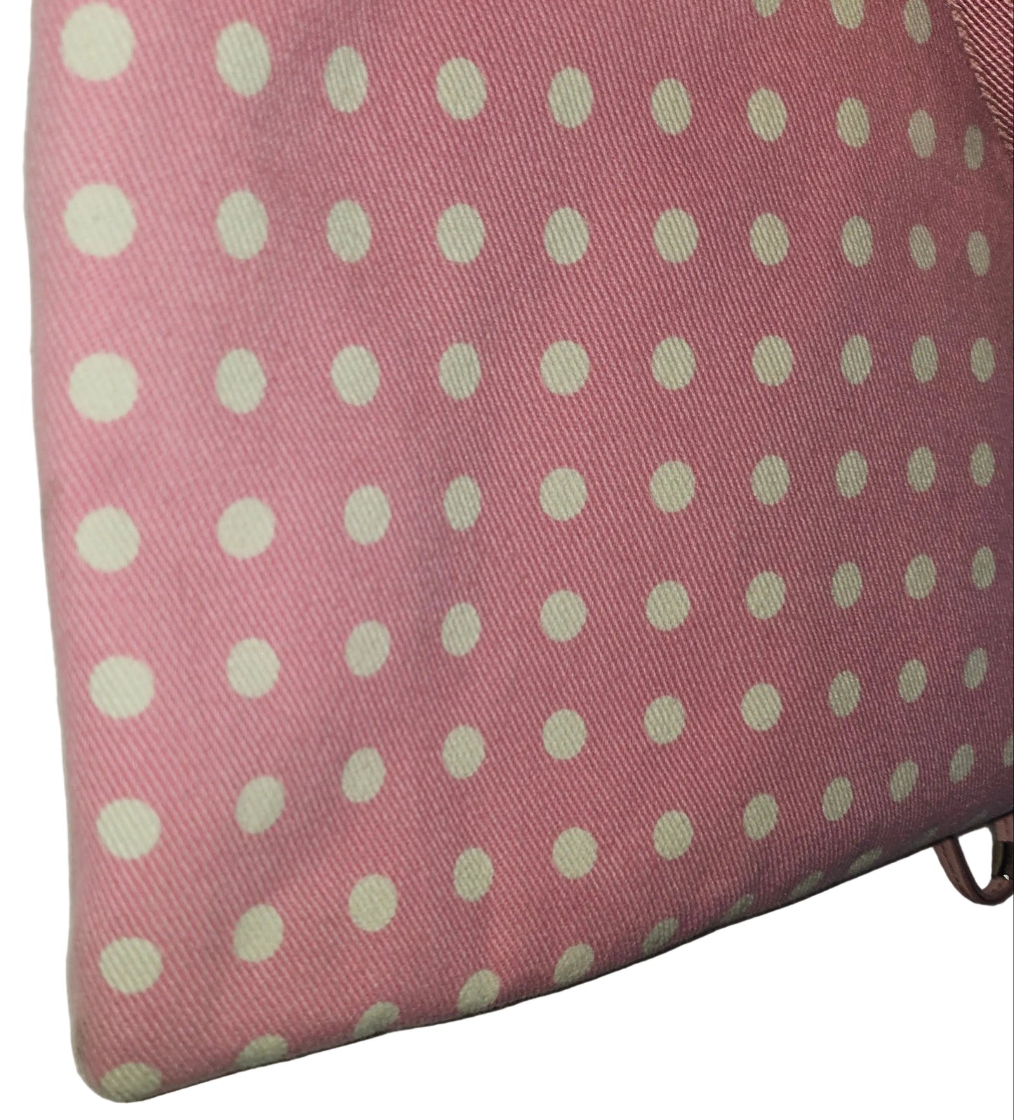 YSL Iconic Pink & White Polka Dot Print Canvas & Leather Tote