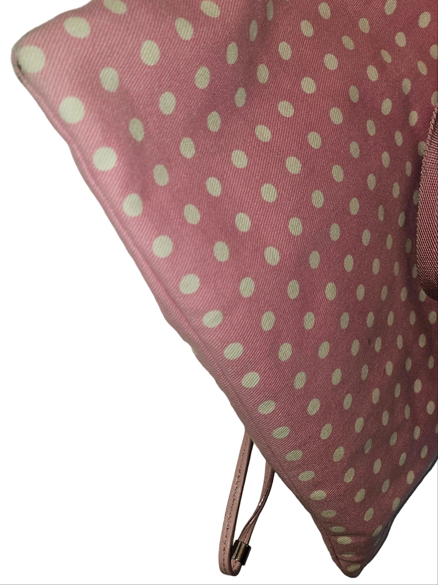 YSL Iconic Pink & White Polka Dot Print Canvas & Leather Tote