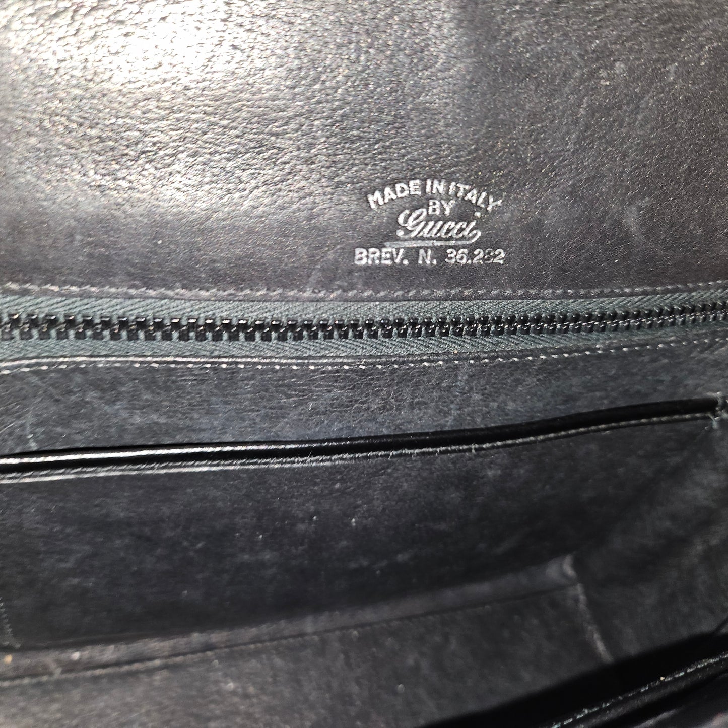 G. Gucci very early black suede boxy shoulder bag w sterling & enamel accents