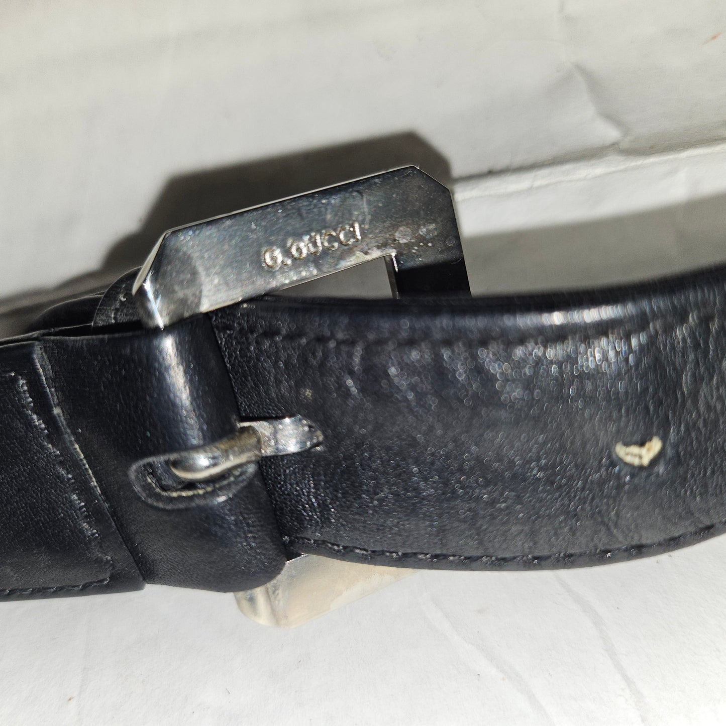 G. Gucci very early black suede boxy shoulder bag w sterling & enamel accents