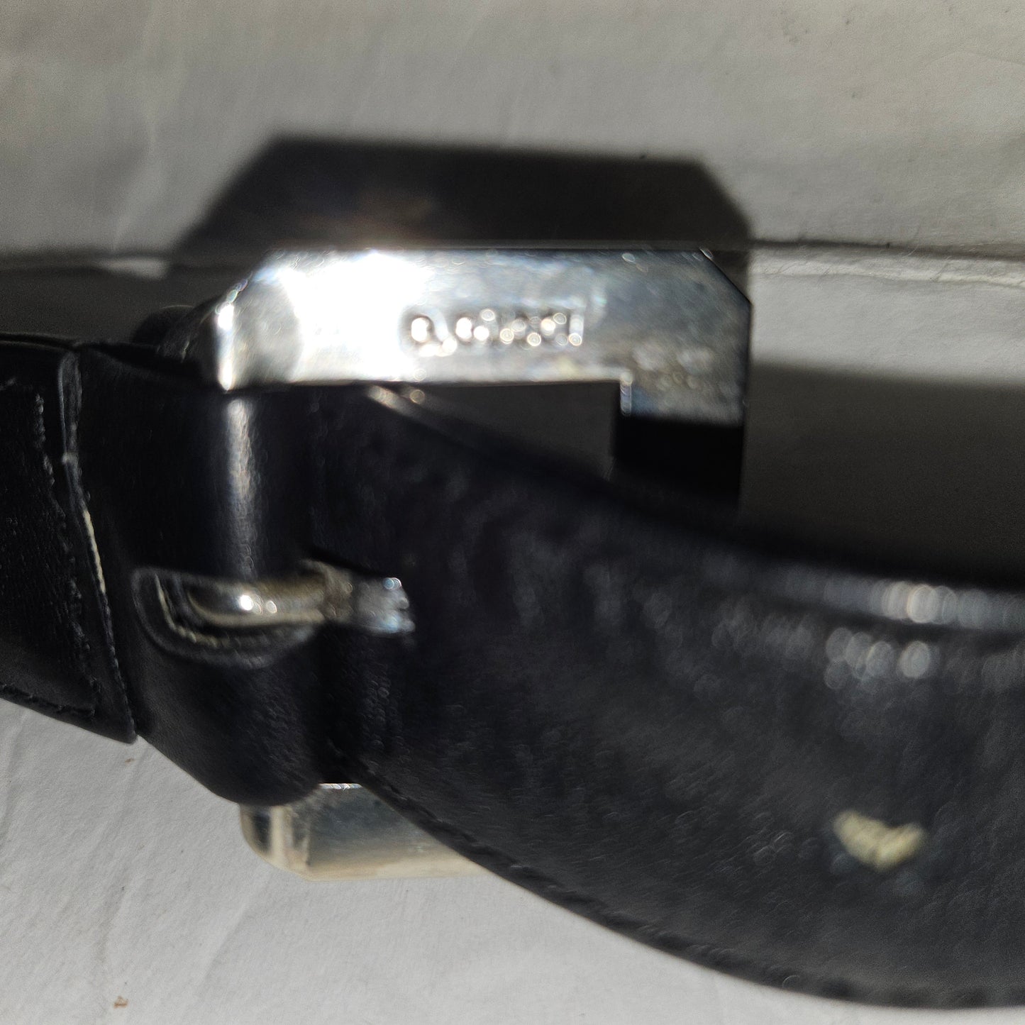 G. Gucci very early black suede boxy shoulder bag w sterling & enamel accents