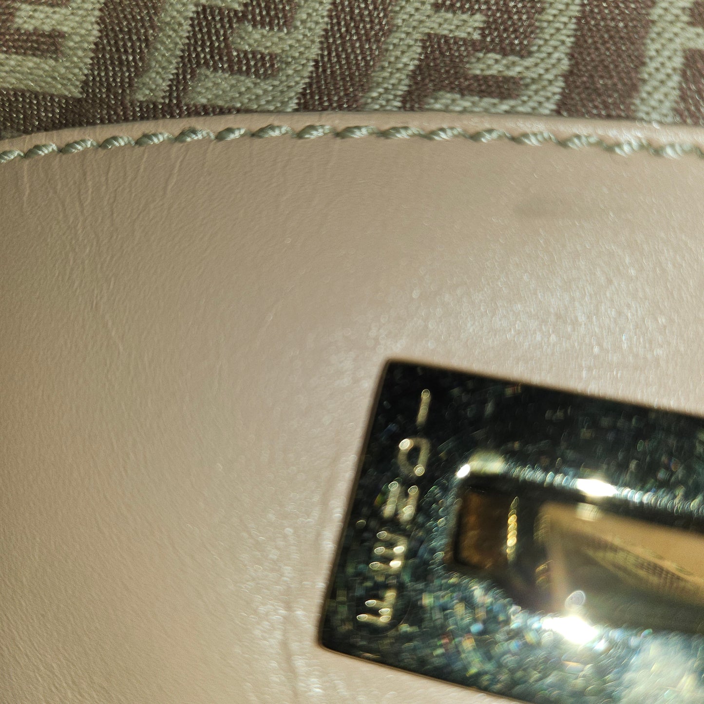 Fendi pink leather & ivory Zucchino  print on purplish mauve canvas LE hobo