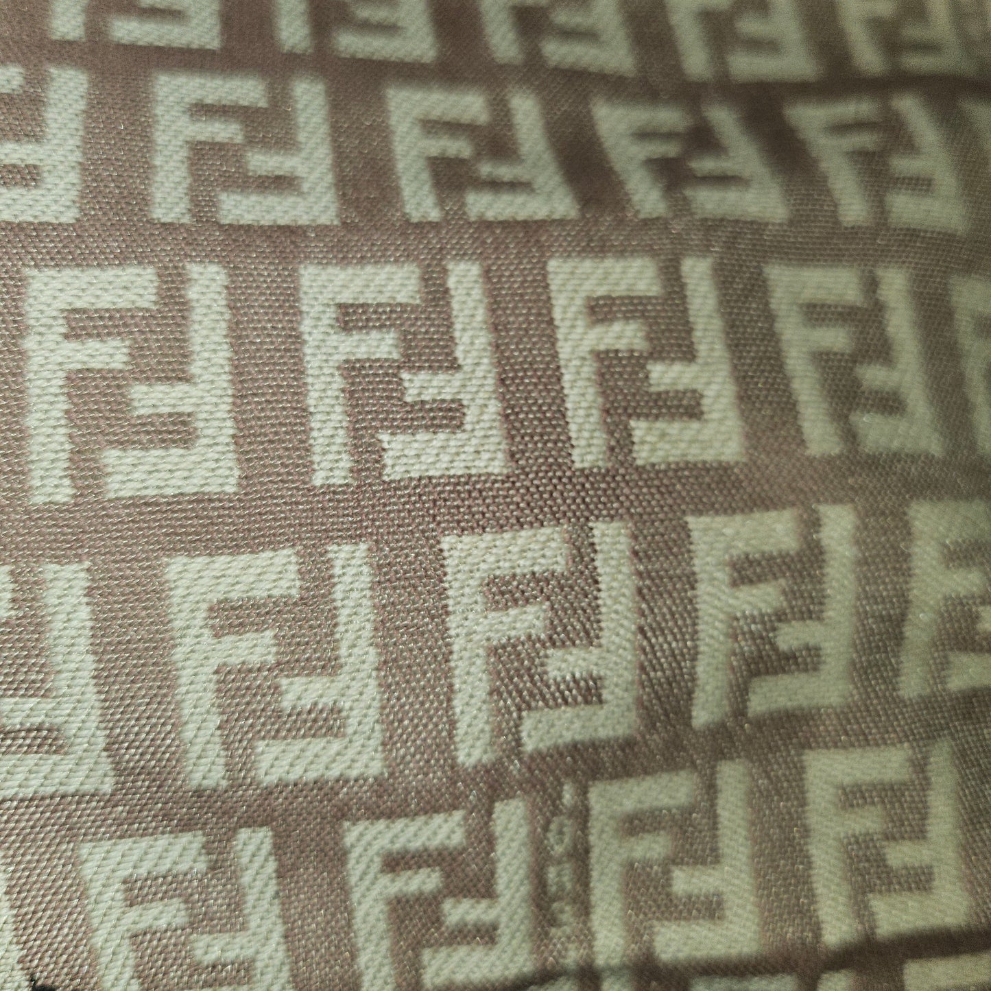 Fendi pink leather & ivory Zucchino  print on purplish mauve canvas LE hobo