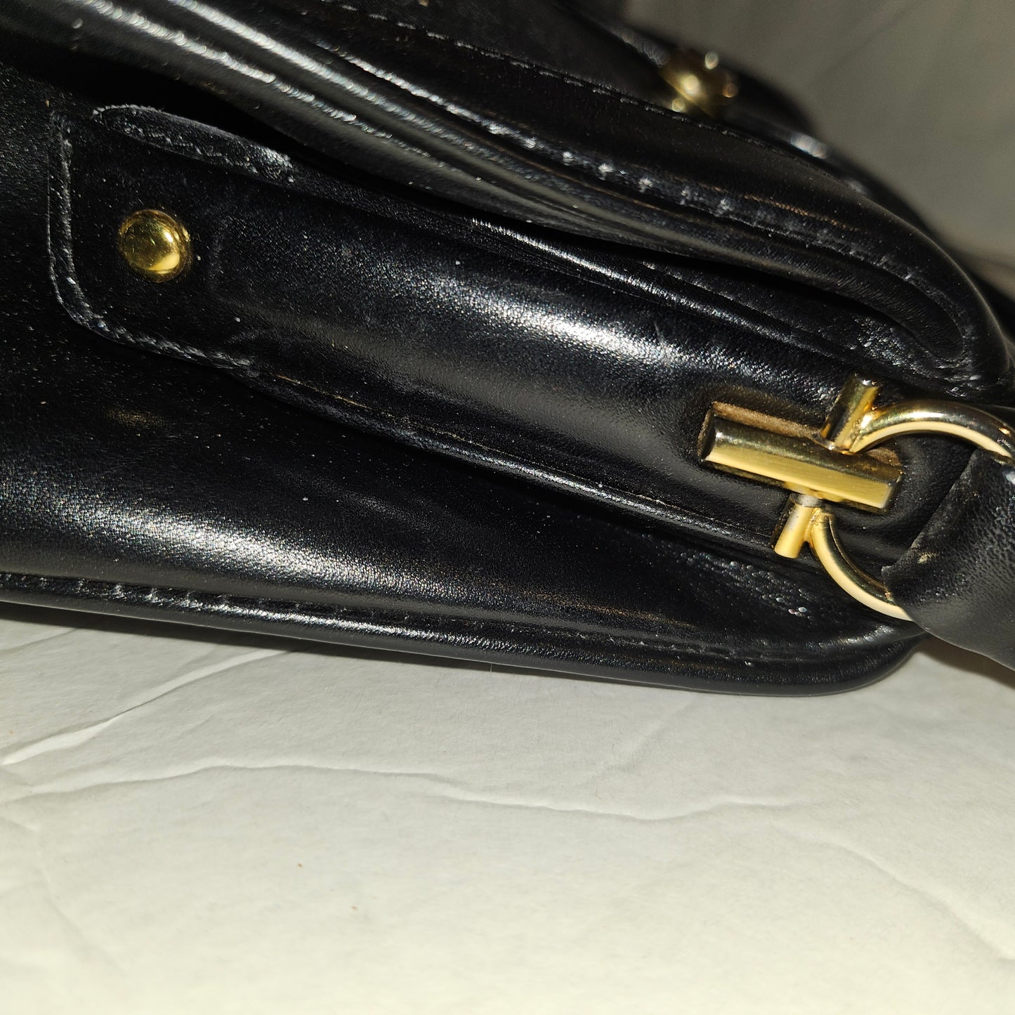 Gucci Black Micro Guccissima Print Canvas & Black Leather Satchel w a Hinged Top