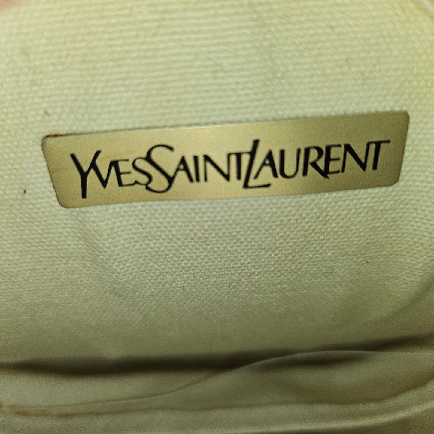 YSL white teal & black early starburst logo design canteen style cross body