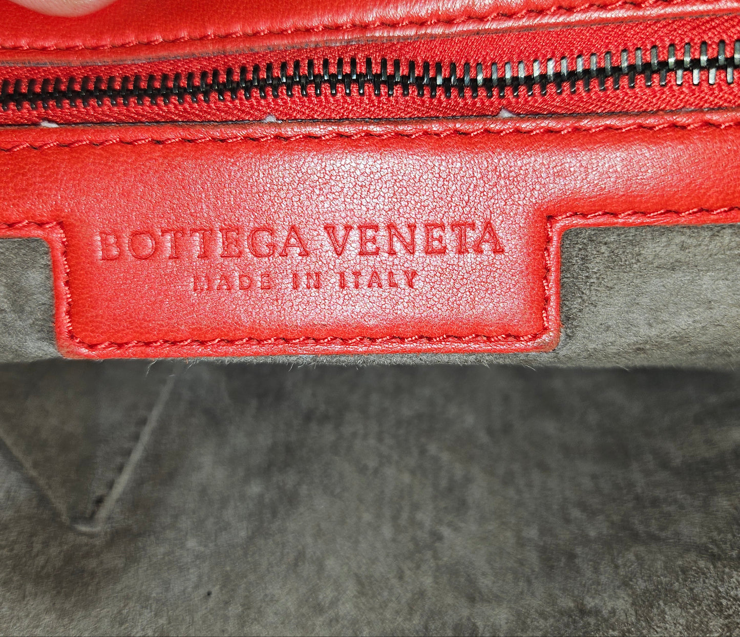 Bottega Veneta red woven intrecciato leather Nodini cross body bag