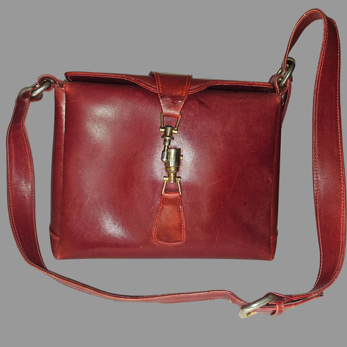 Gucci Jackie 1961 mod red leather boxy cross body or shoulder bag