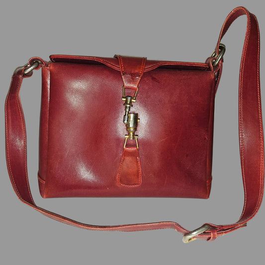 Gucci Jackie 1961 mod red leather boxy cross body or shoulder bag