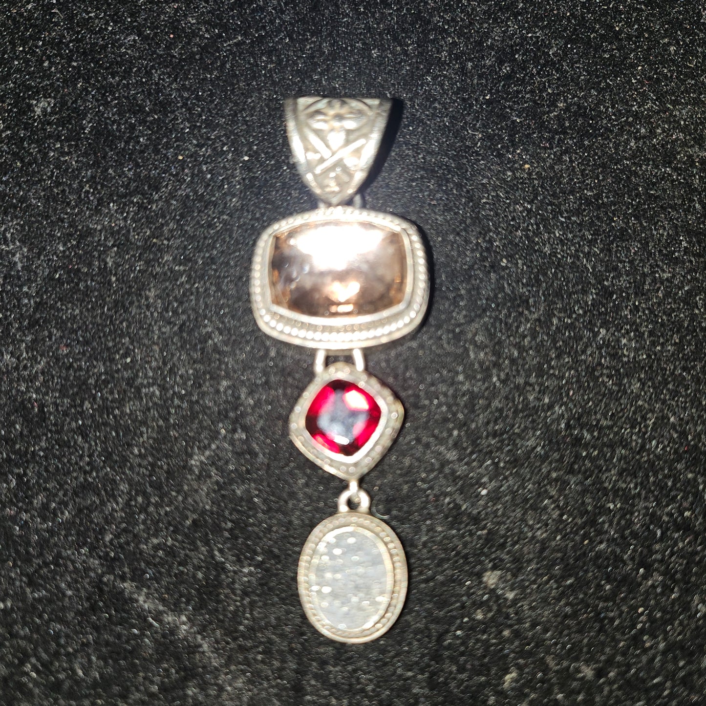 Lori Bonn retired vintage opal citrine & garnet pendant