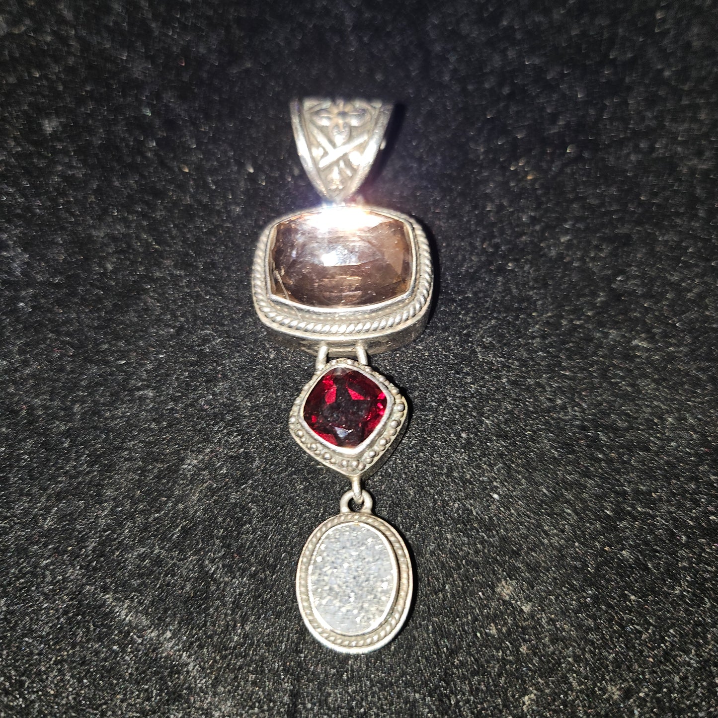 Lori Bonn retired vintage opal citrine & garnet pendant