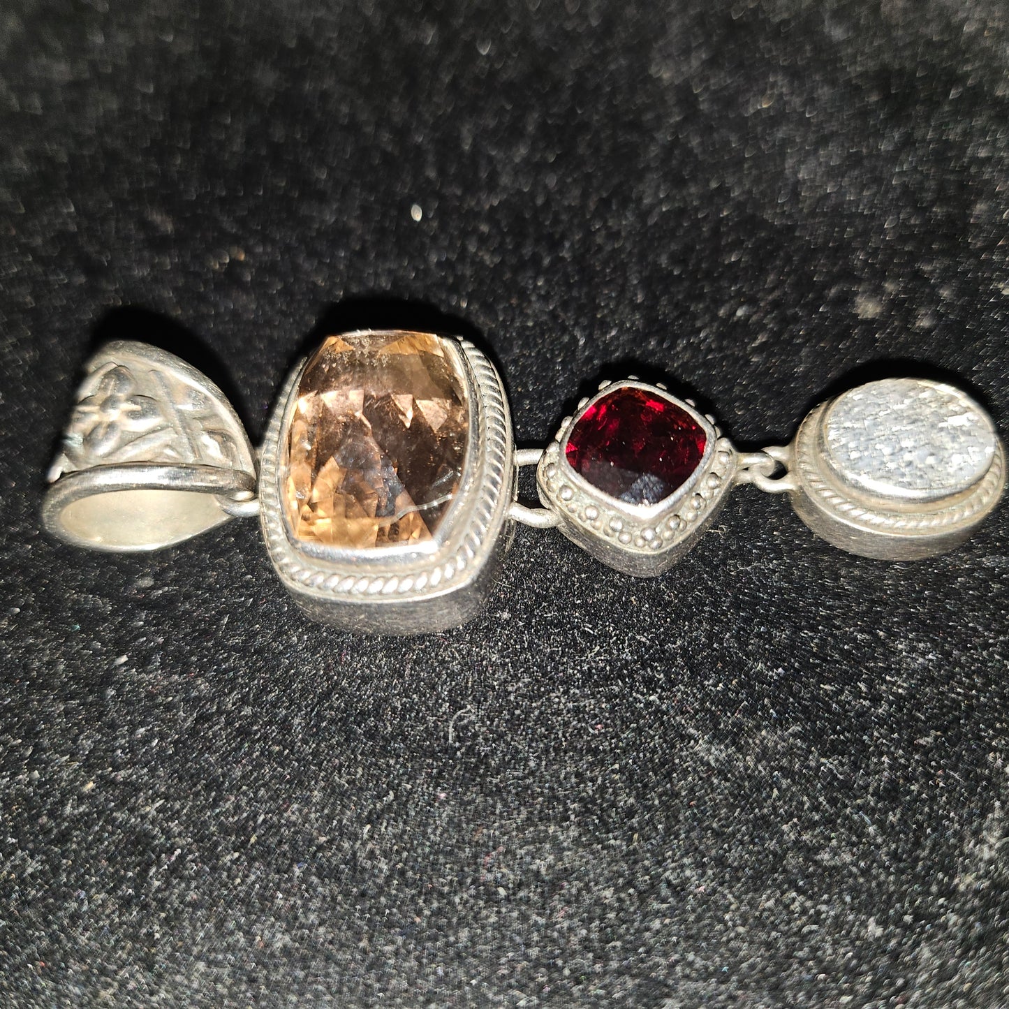 Lori Bonn retired vintage opal citrine & garnet pendant