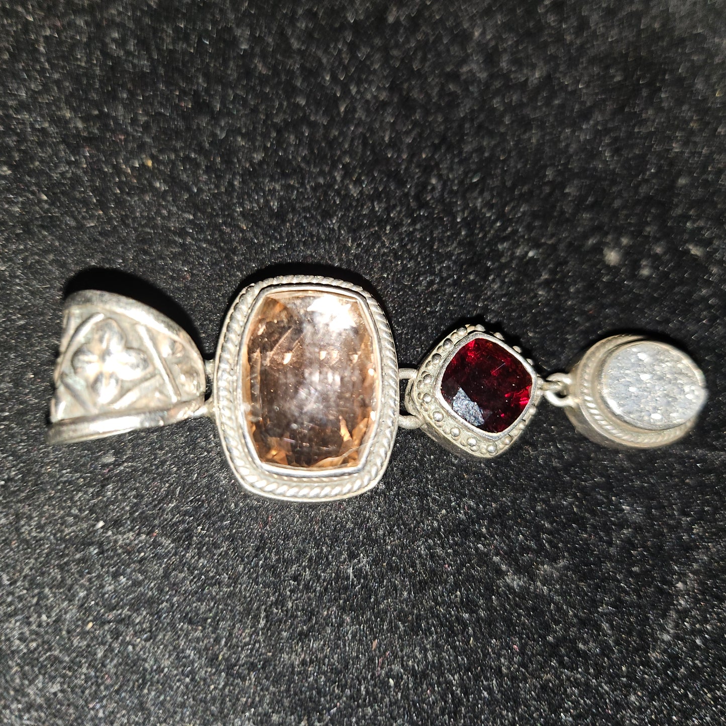 Lori Bonn retired vintage opal citrine & garnet pendant
