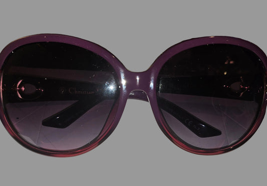 Dior My Lady Dior 7KS Plum & Gold Oversized Sunglasses – Mint Full Set