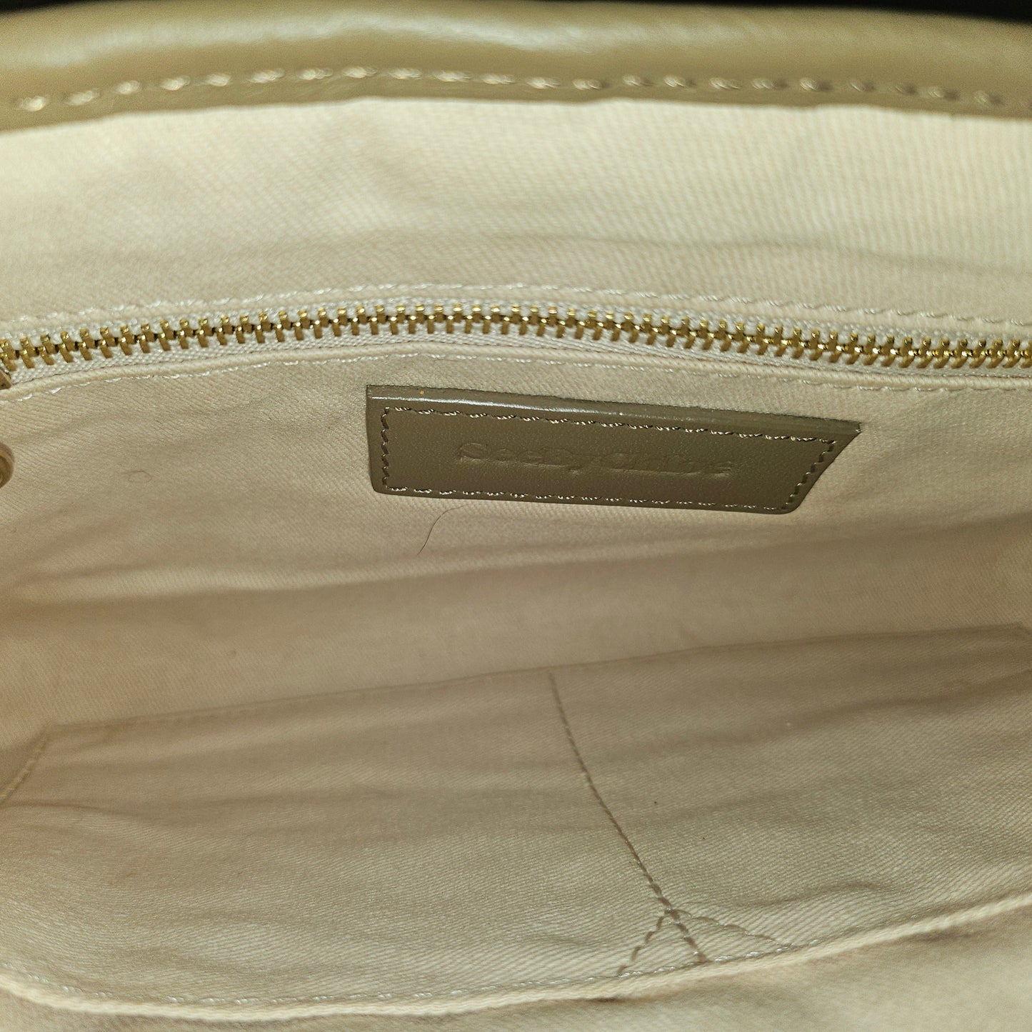 See By Chloe peach quilted leather & brown suede shoulder bag