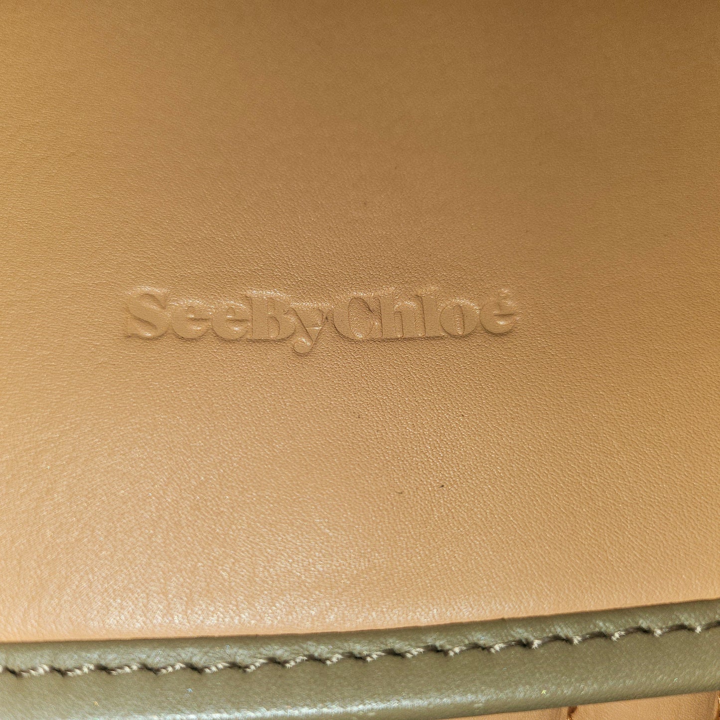 See By Chloe peach quilted leather & brown suede shoulder bag