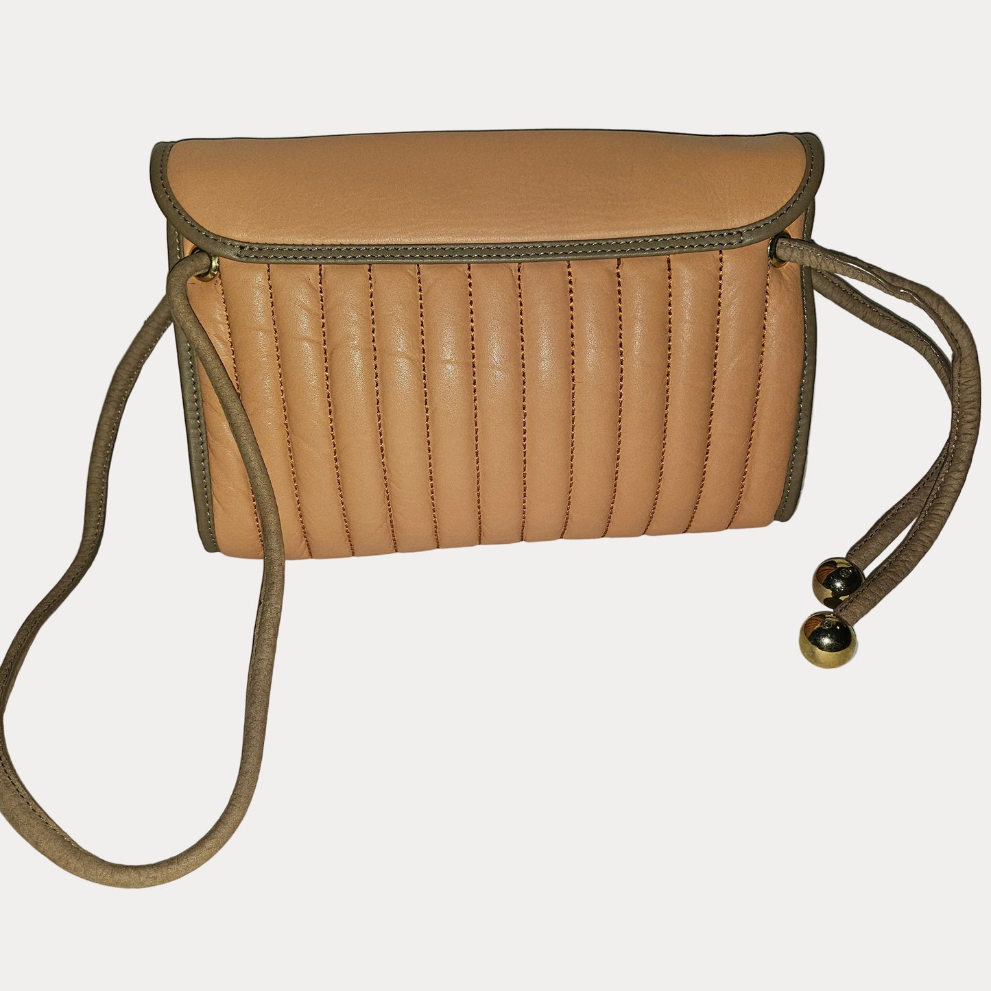 See By Chloe peach quilted leather & brown suede shoulder bag