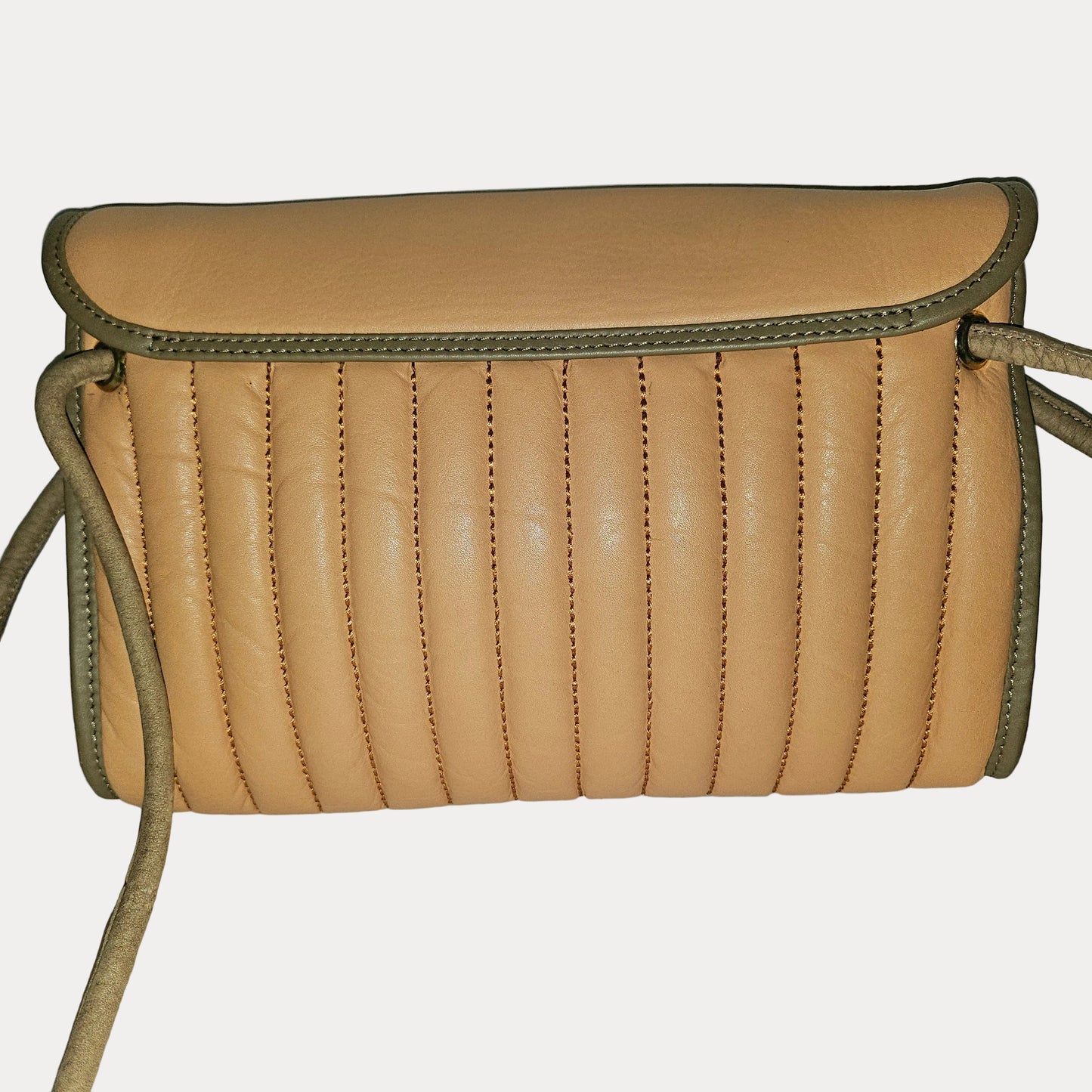 See By Chloe peach quilted leather & brown suede shoulder bag