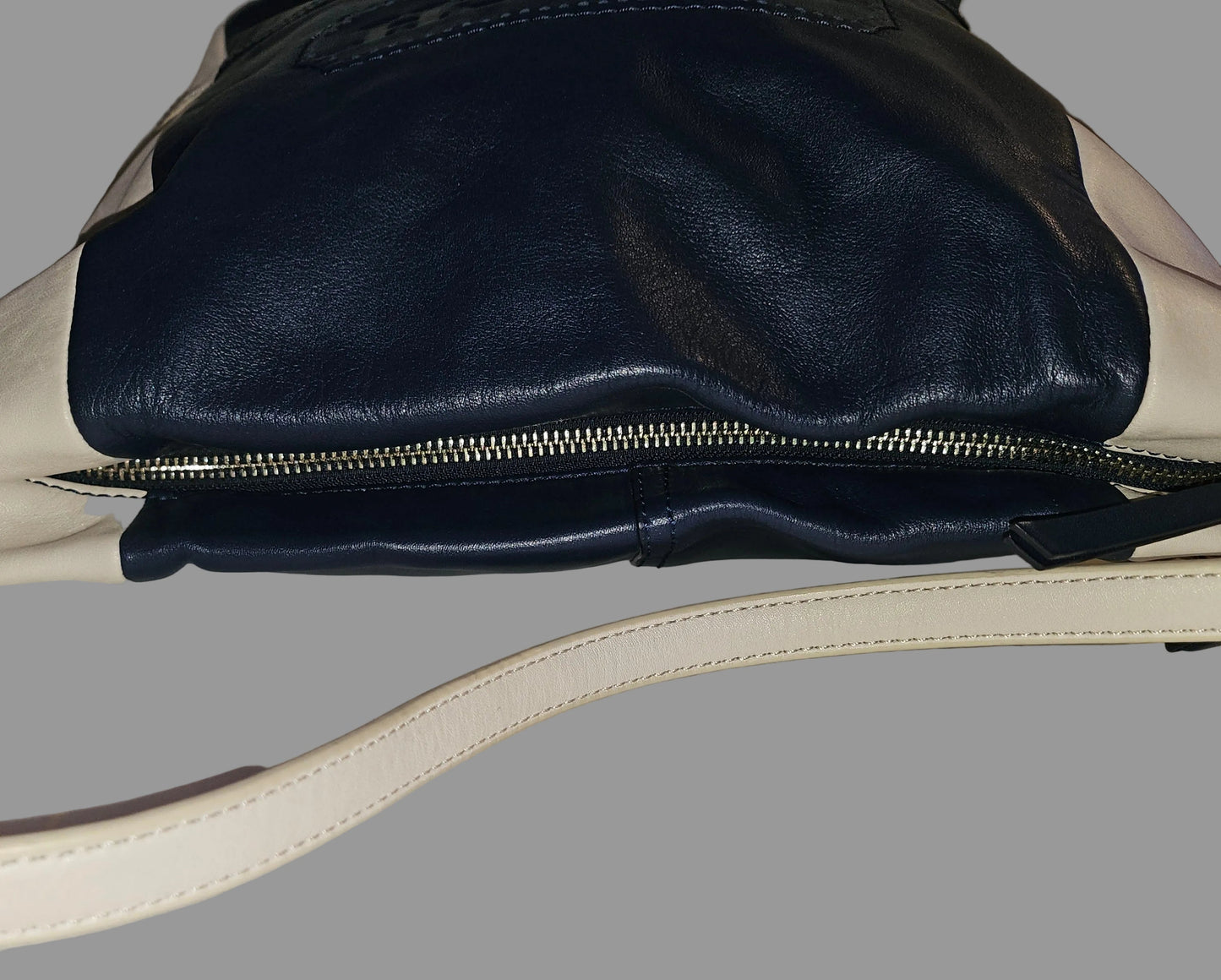 Coach navy & white XL two-way hobo with embossed logo