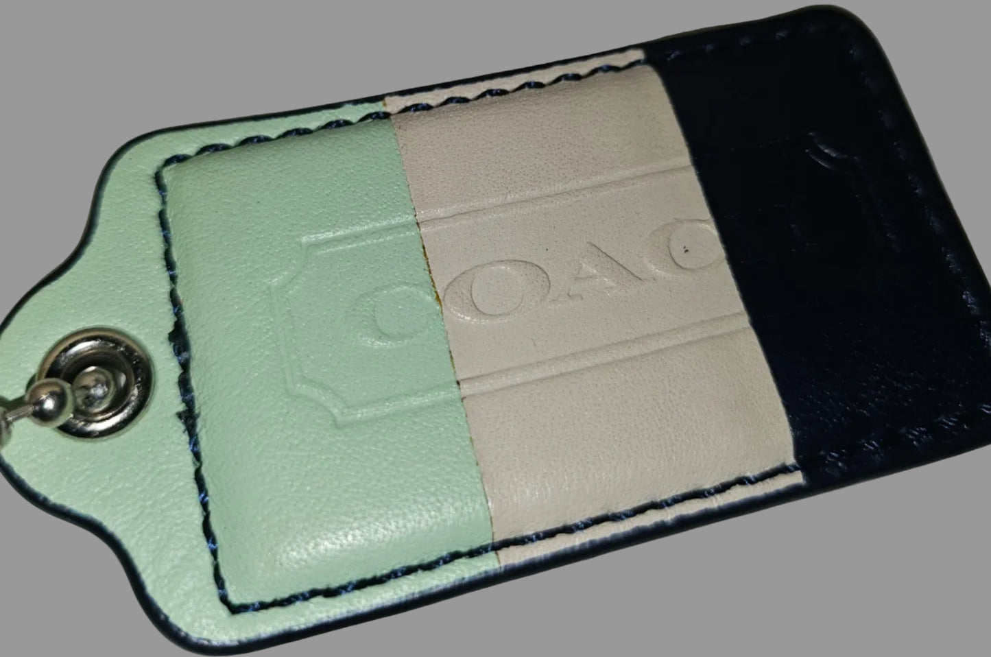 Coach navy & white XL two-way hobo with embossed logo