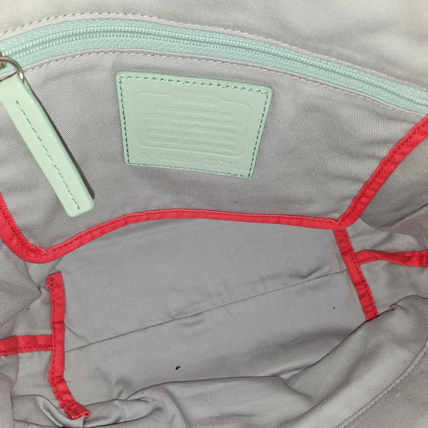 Coach navy & white XL two-way hobo with embossed logo
