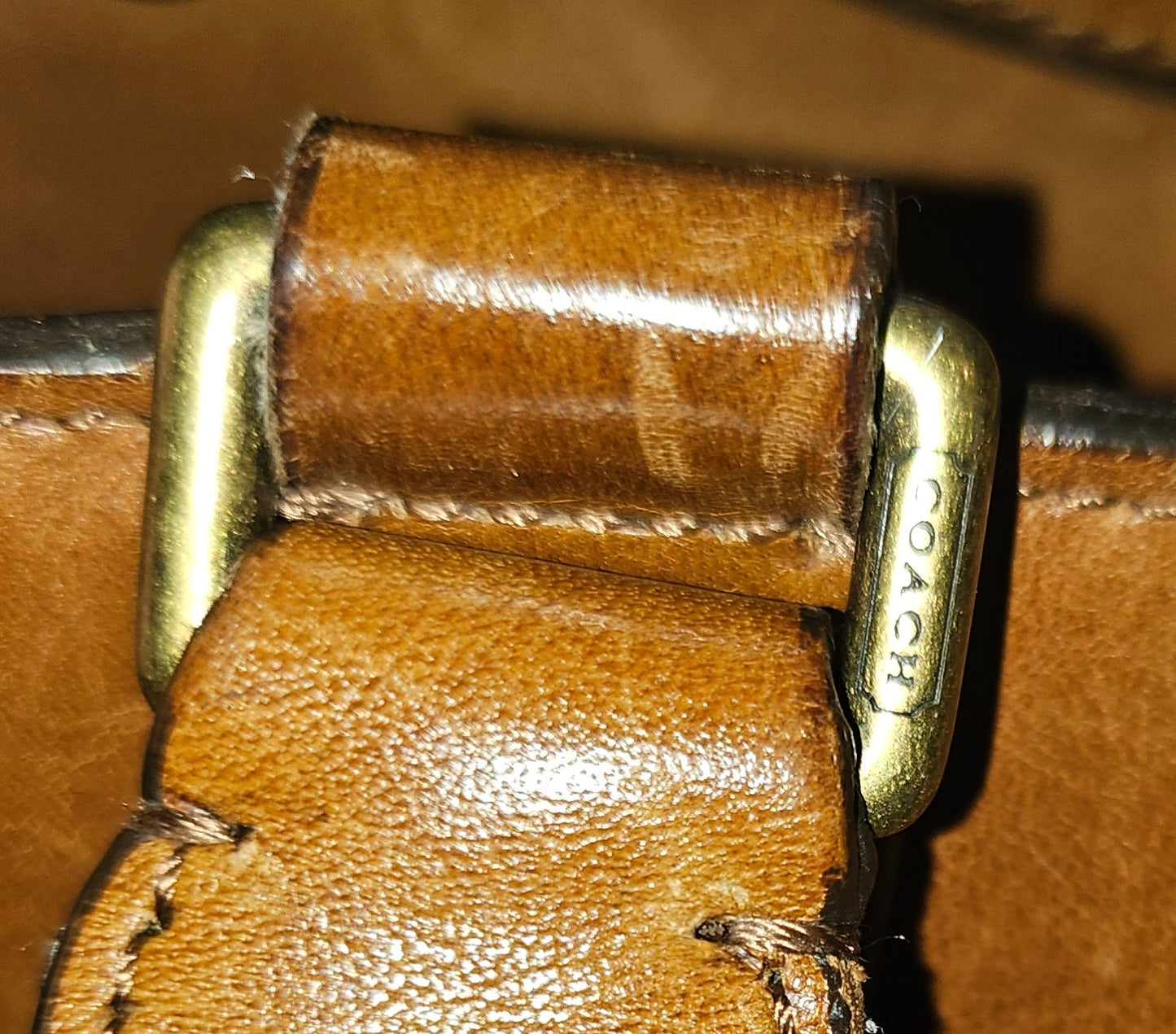 Coach light brown leather Bleeker Leather Business Tote w strap
