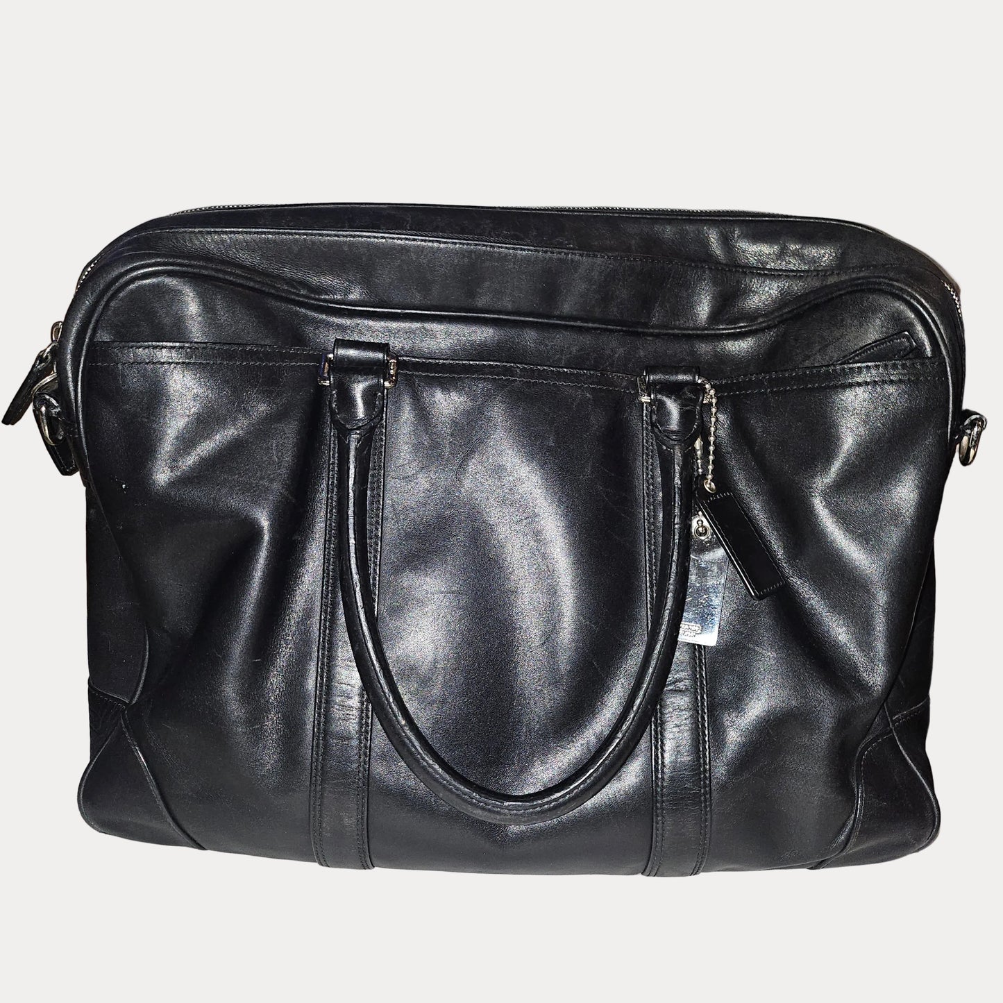 Coach black leather Bleecker Leather Commuter Laptop Briefcase