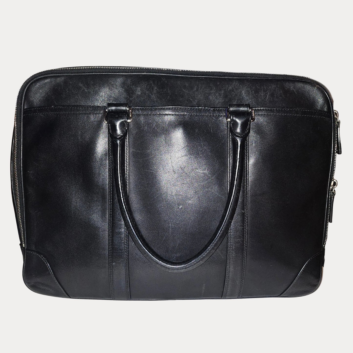 Coach black leather Bleecker Leather Commuter Laptop Briefcase