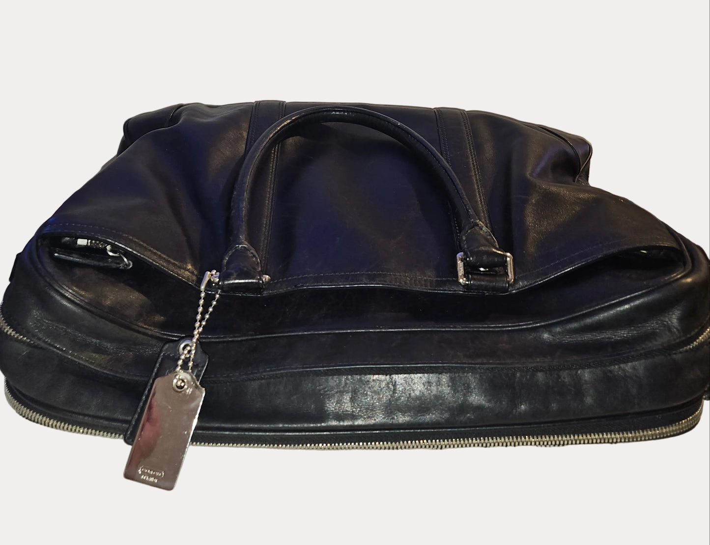 Coach black leather Bleecker Leather Commuter Laptop Briefcase