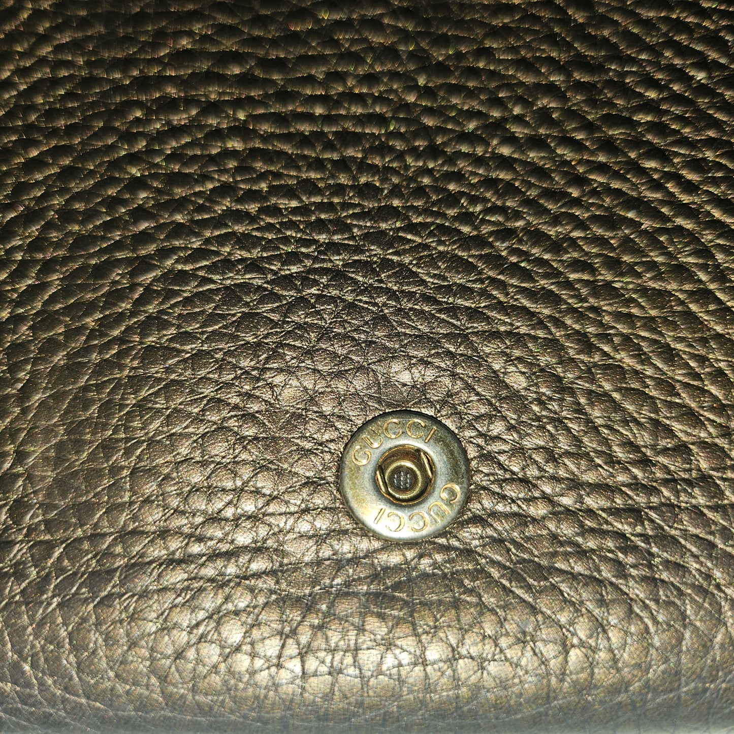 Gucci Marmont bronze leather XL wallet on a chain