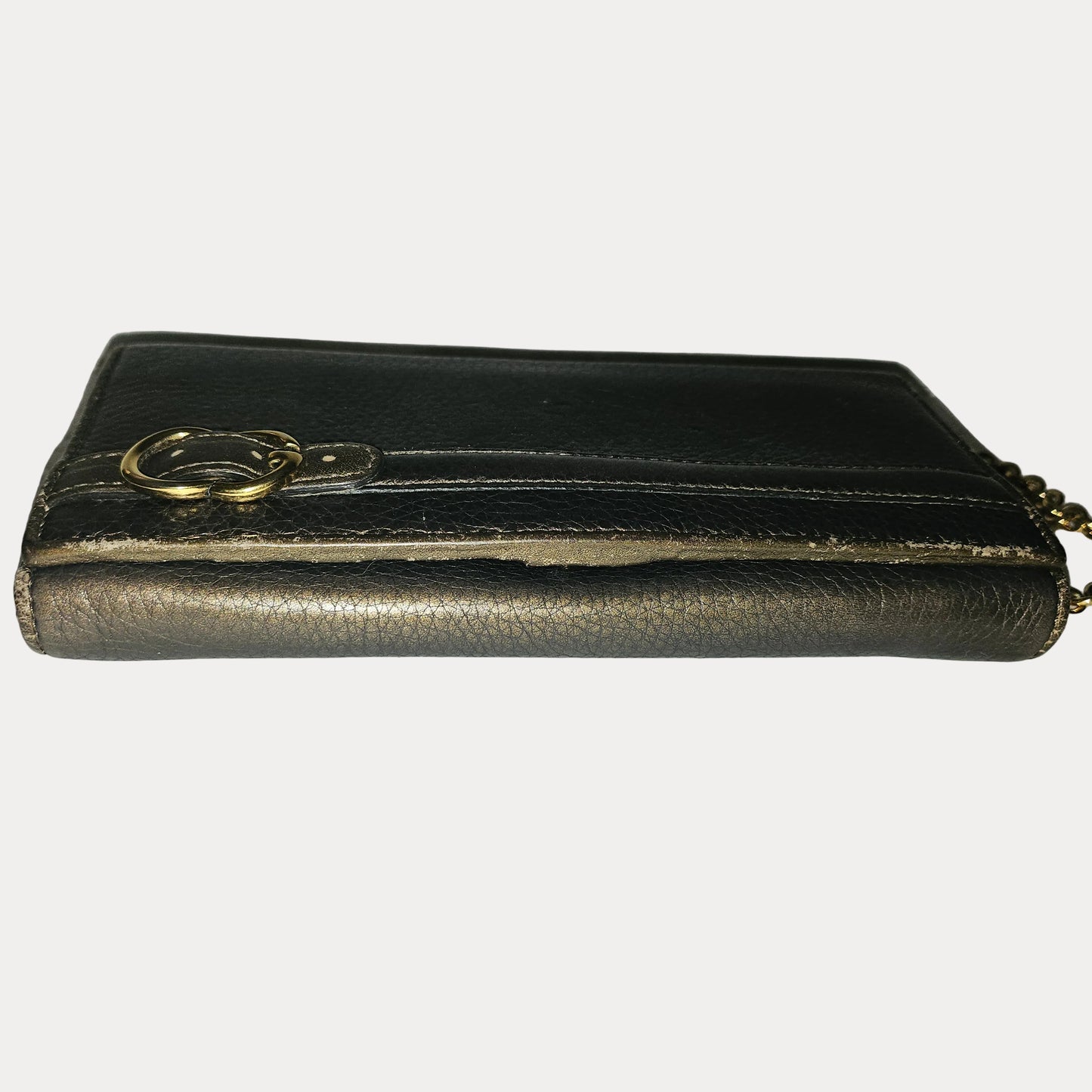Gucci Marmont bronze leather XL wallet on a chain