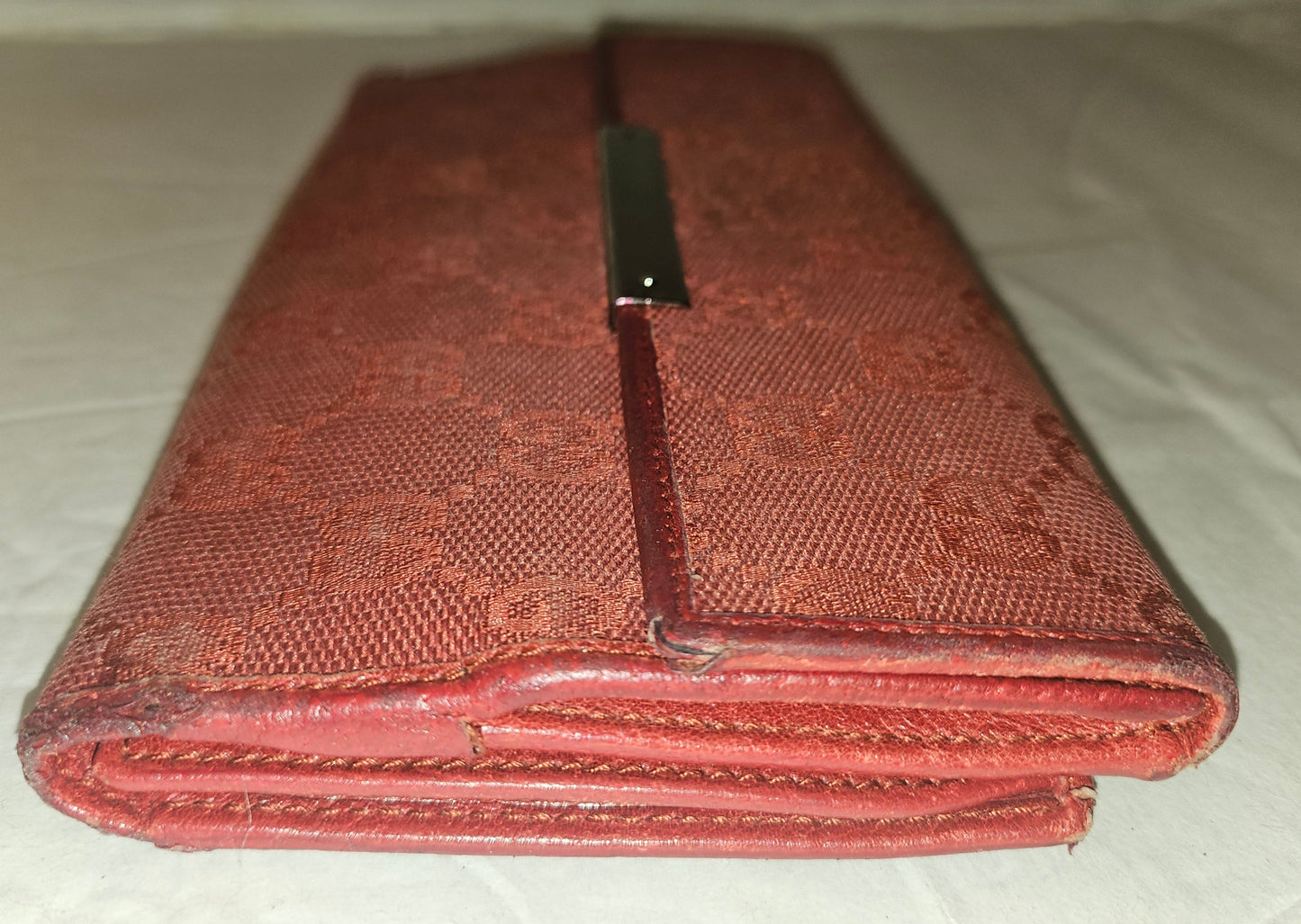 Gucci, red Guccissima print canvas and leather, XL size, wallet