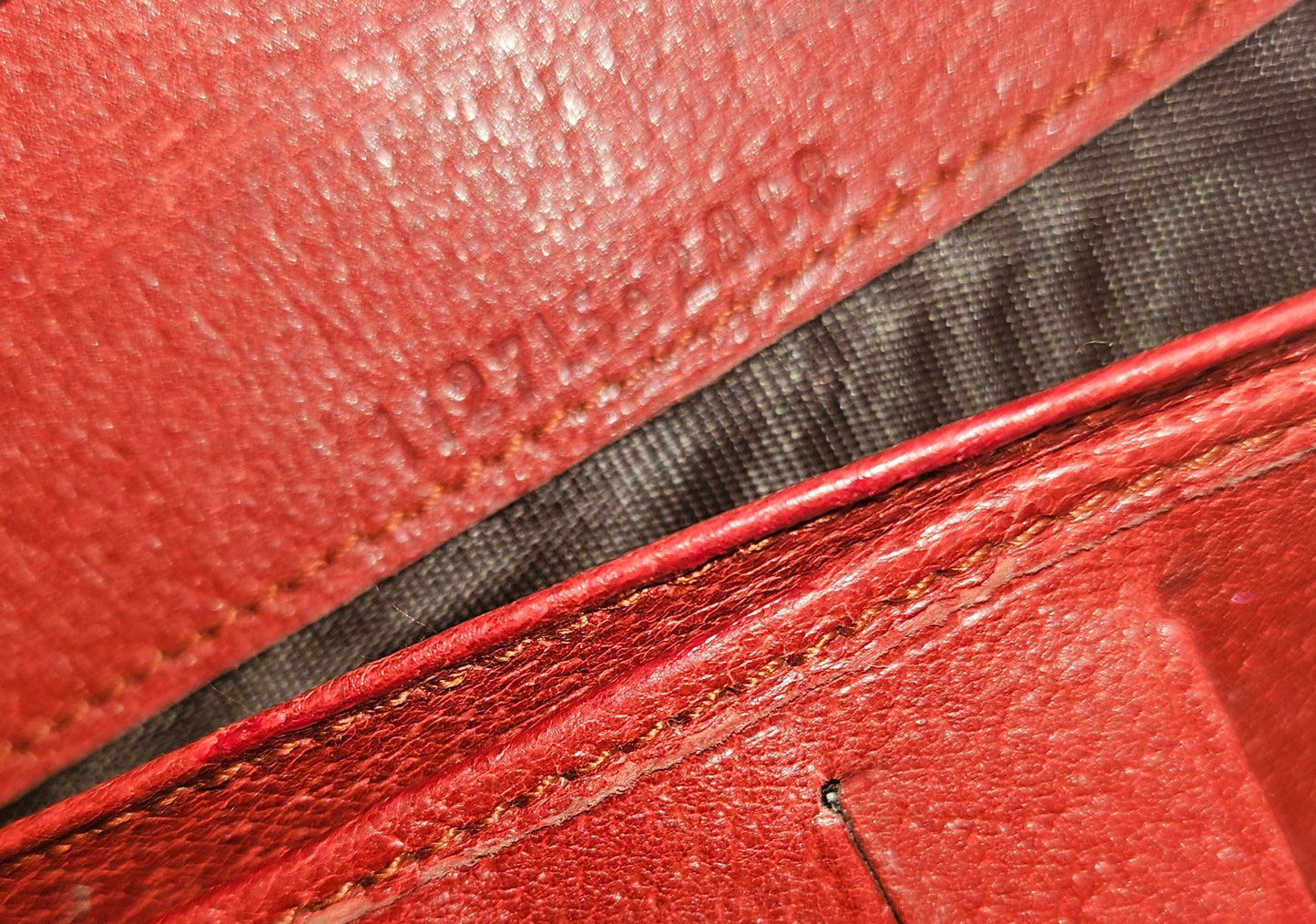 Gucci, red Guccissima print canvas and leather, XL size, wallet