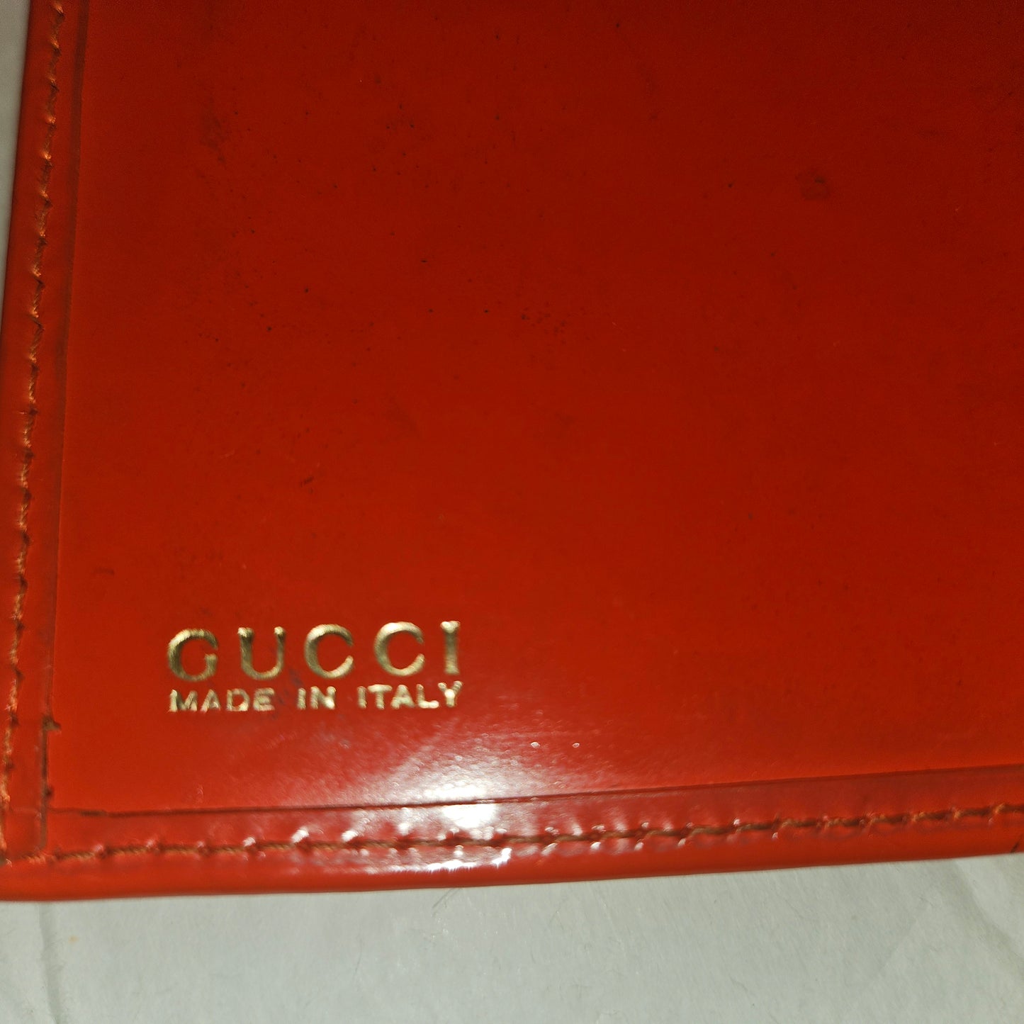 Gucci orange glossy leather XL size, wallet