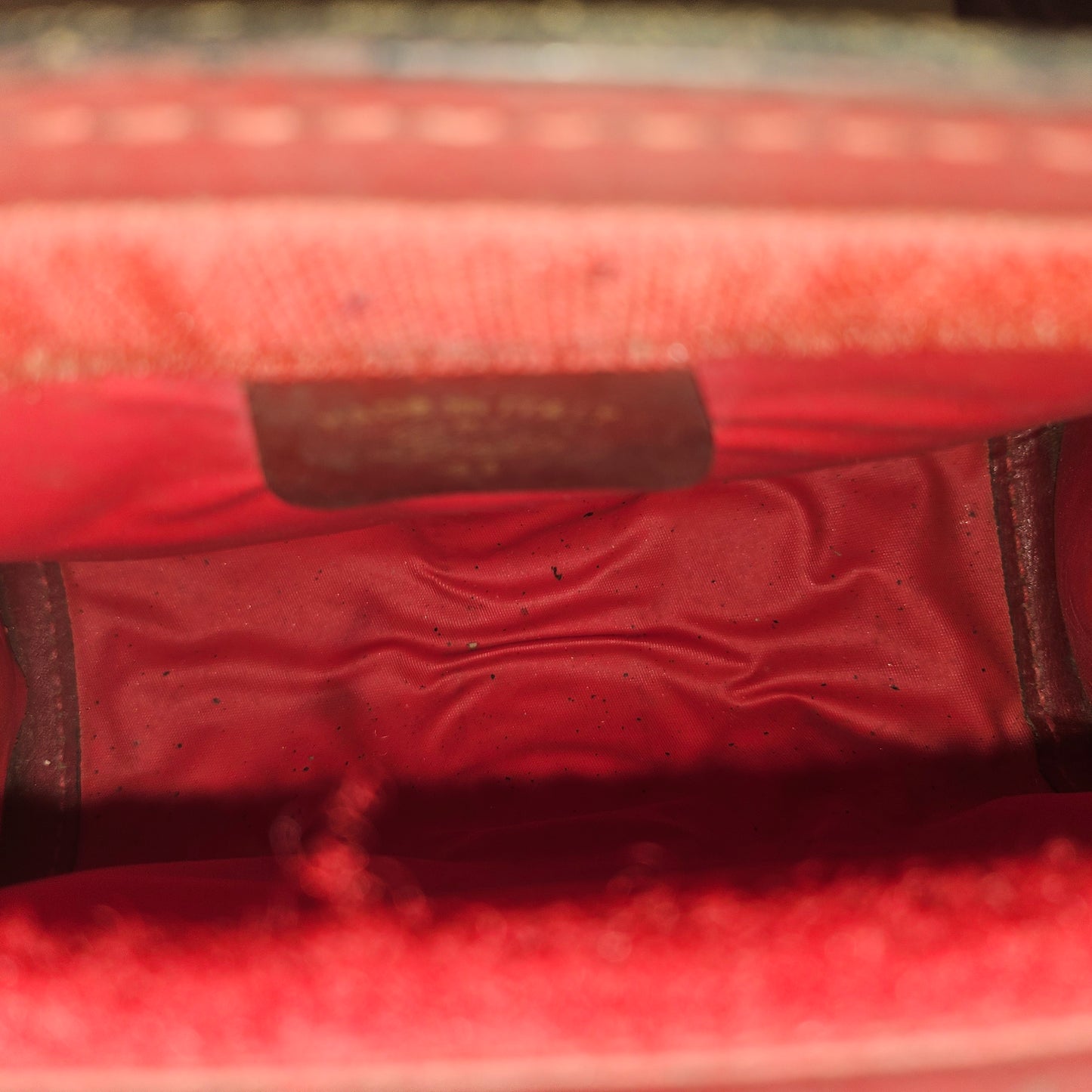 Gucci red Guccissima print & red leather clutch w Sherry stripe