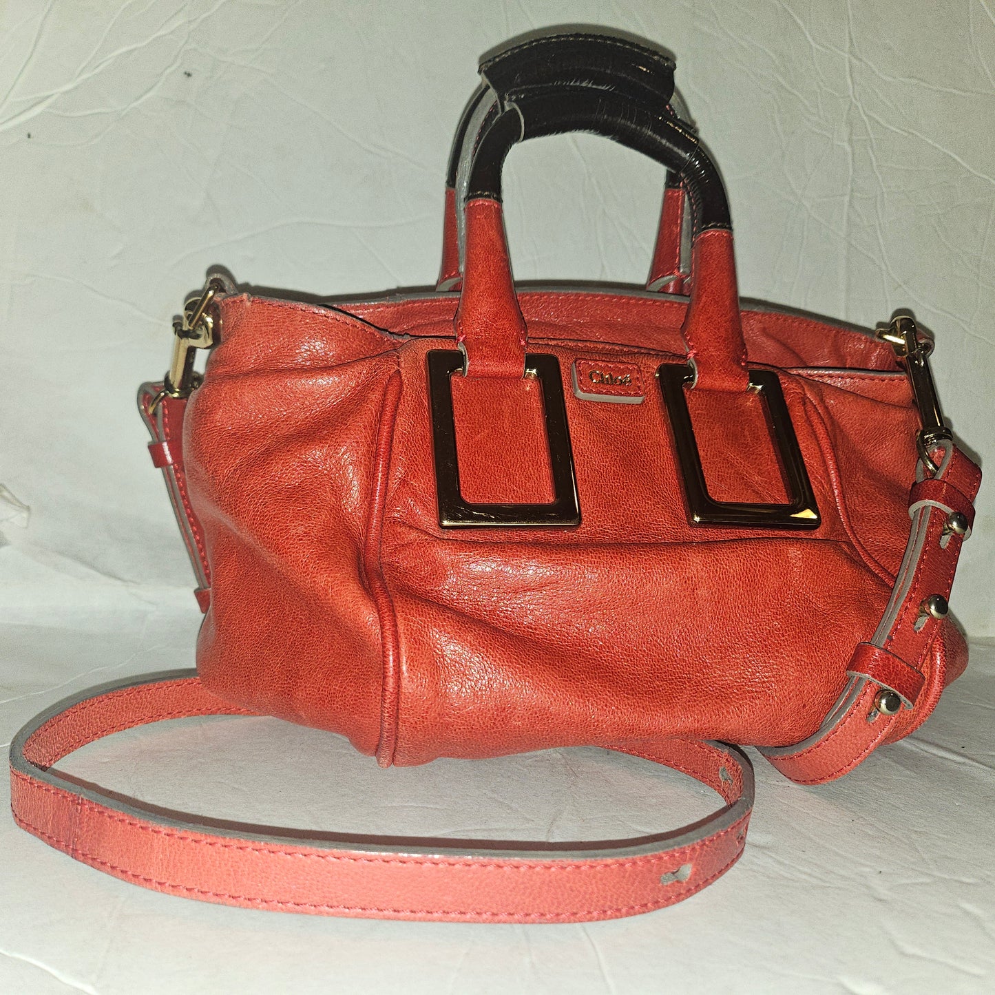 Chloe red leather Edith two-way purse