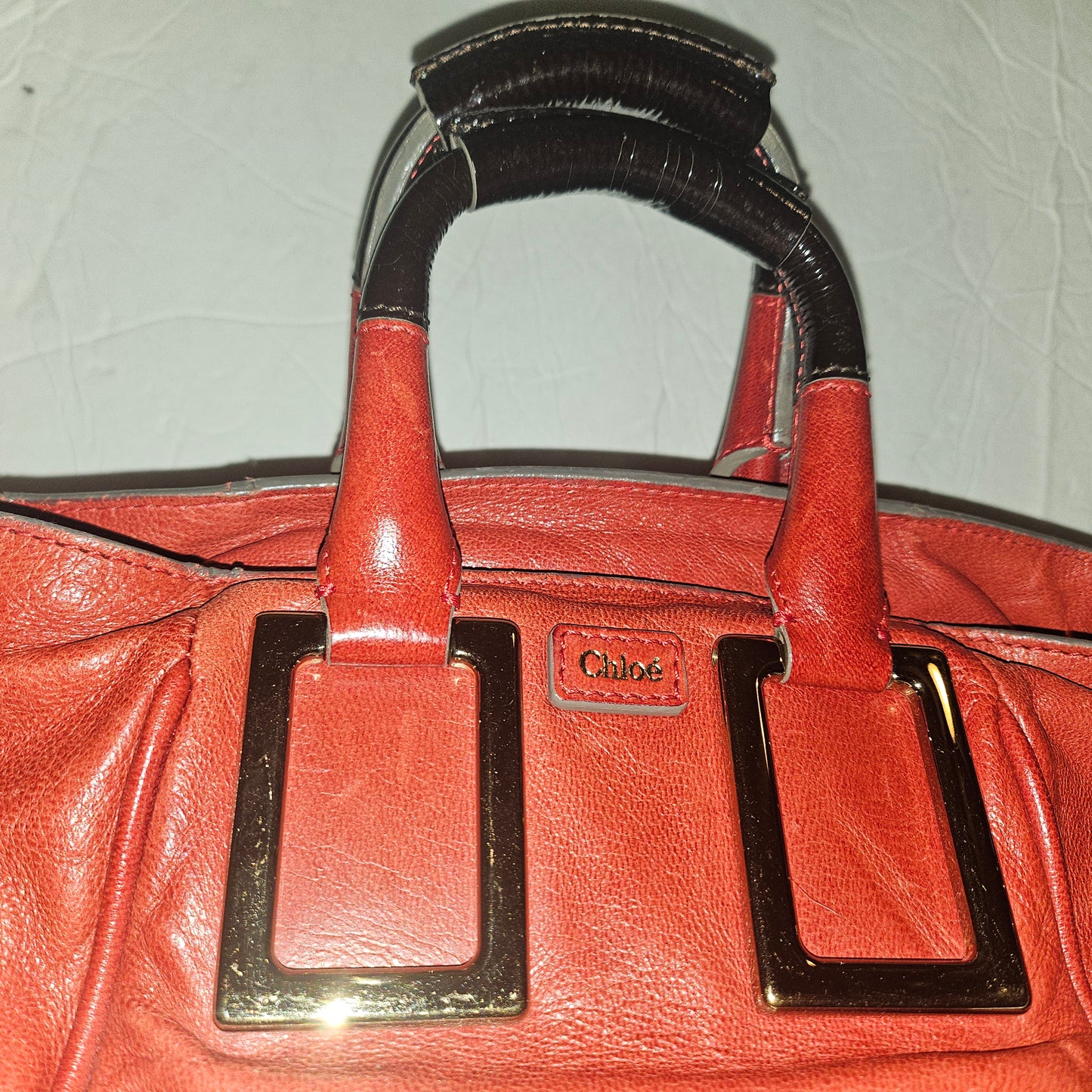 Chloe red leather Edith two-way purse