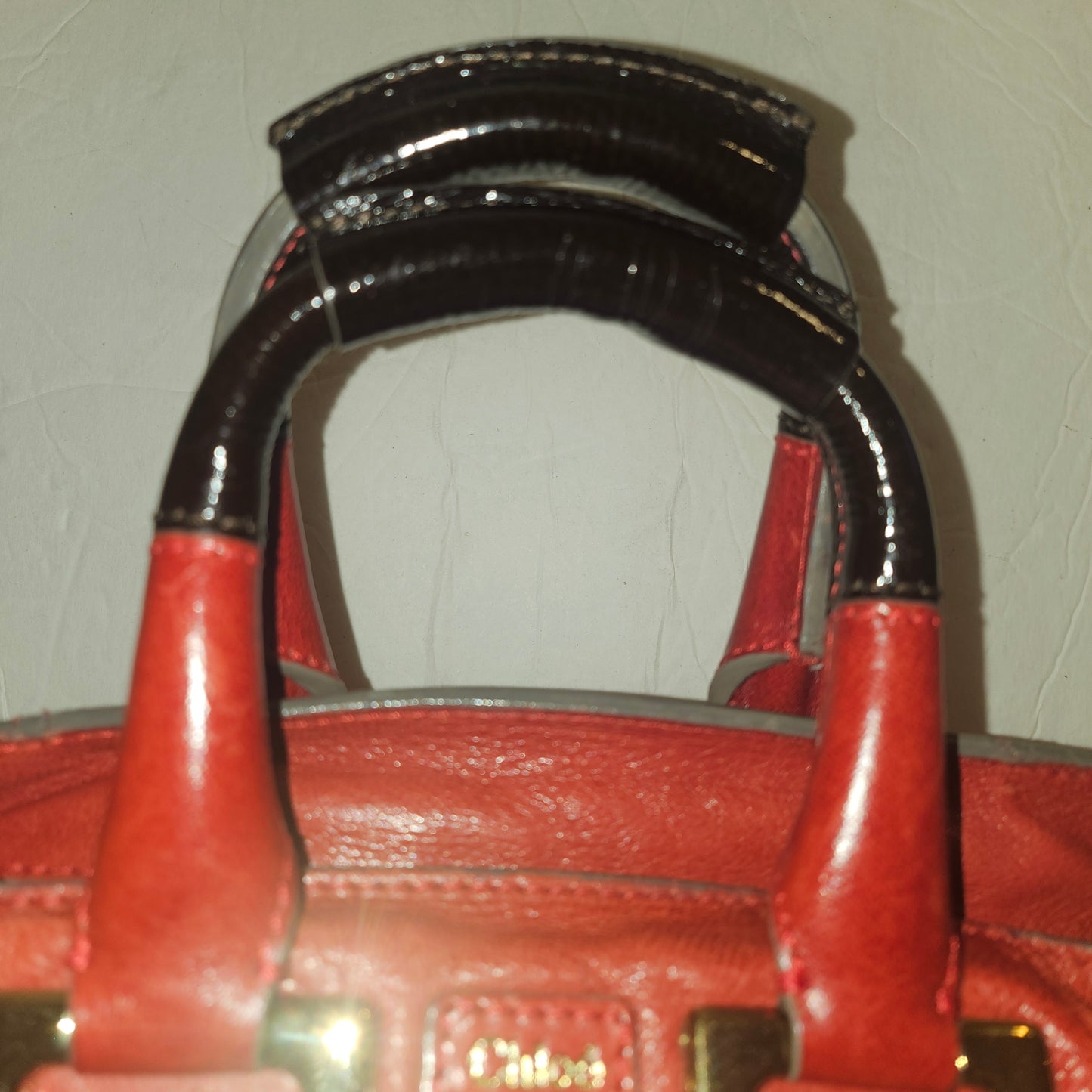 Chloe red leather Edith two-way purse