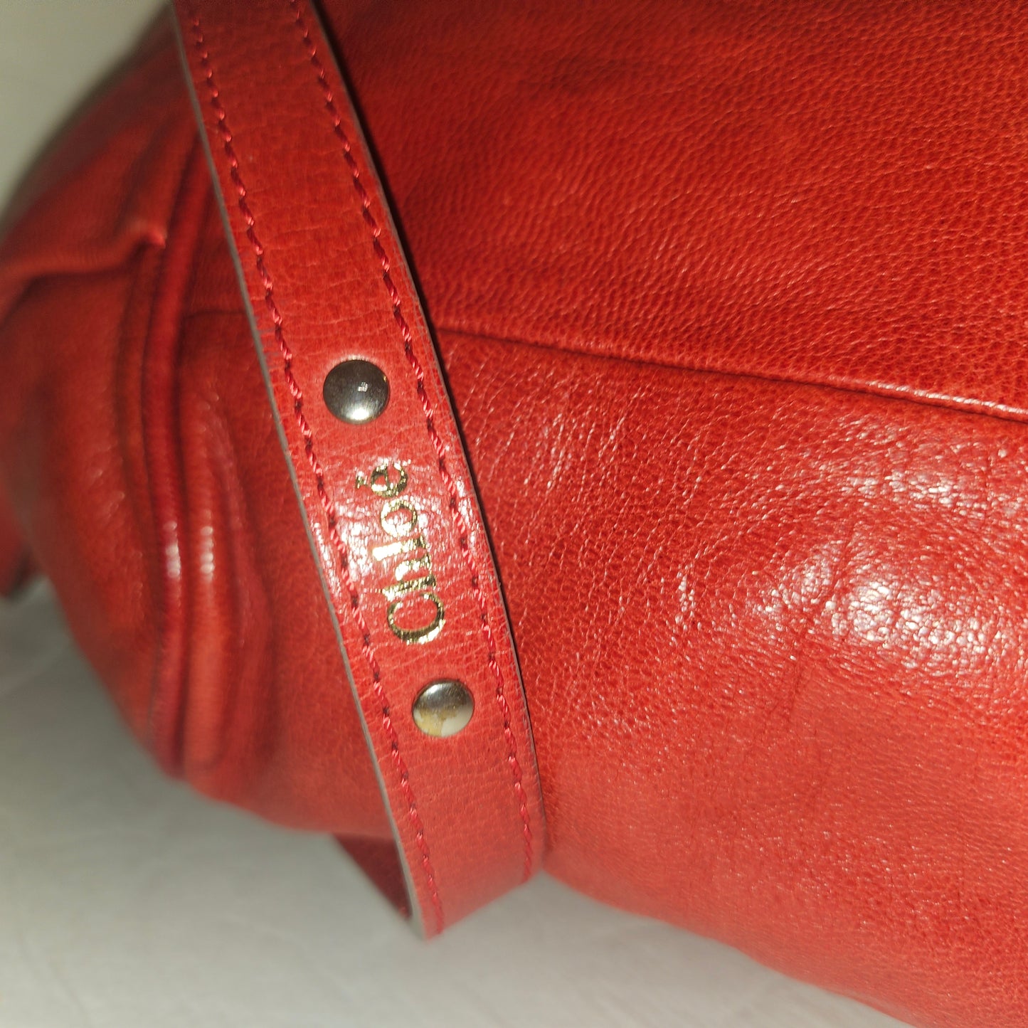 Chloe red leather Edith two-way purse