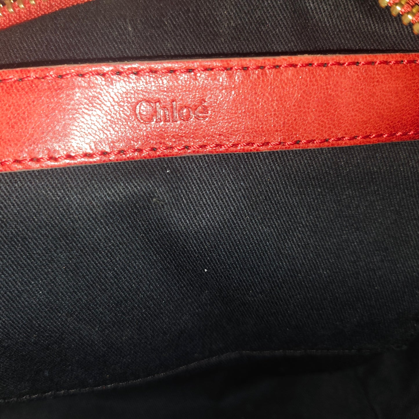 Chloe red leather Edith two-way purse