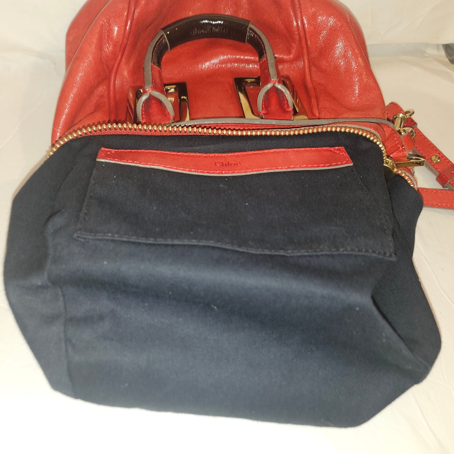 Chloe red leather Edith two-way purse