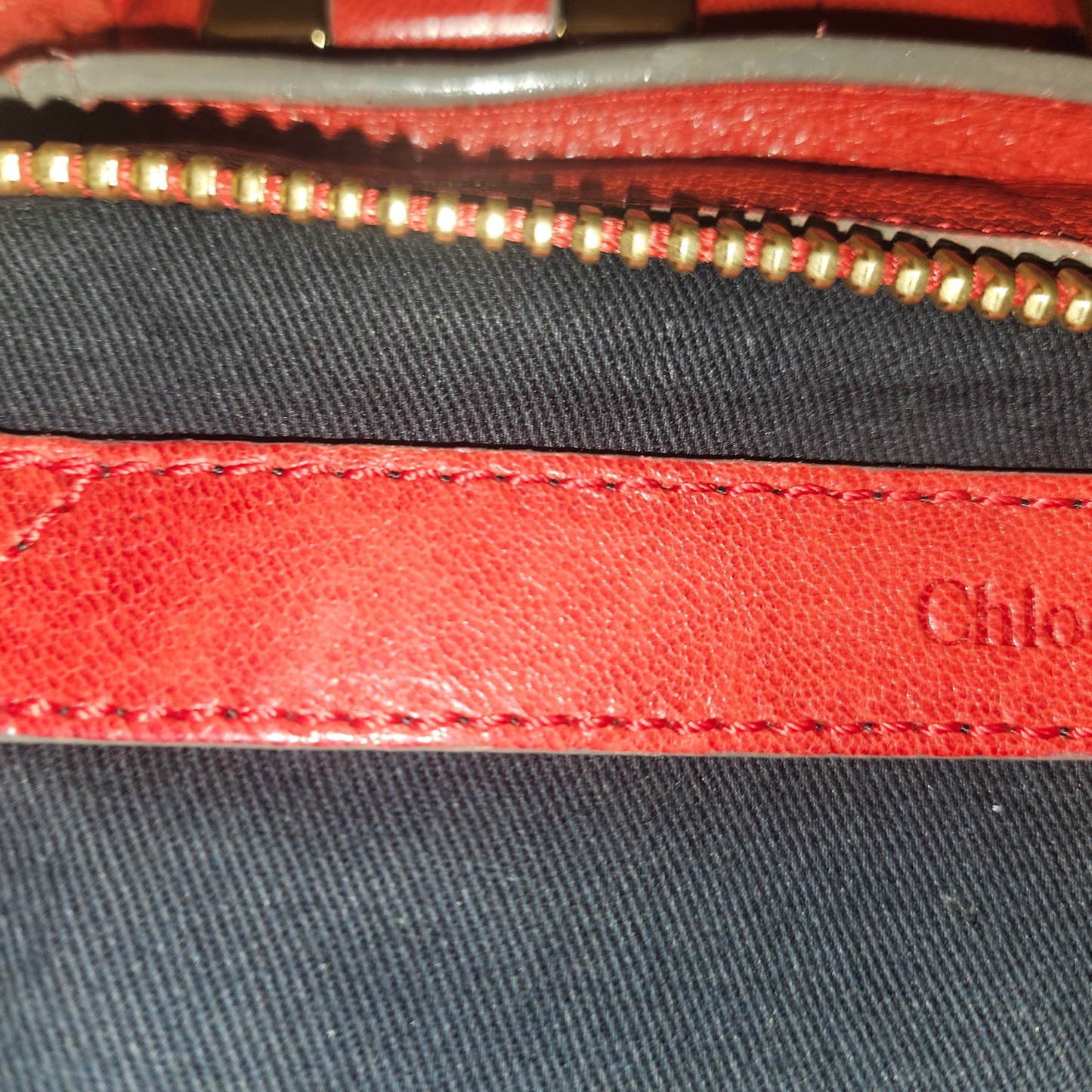 Chloe red leather Edith two-way purse