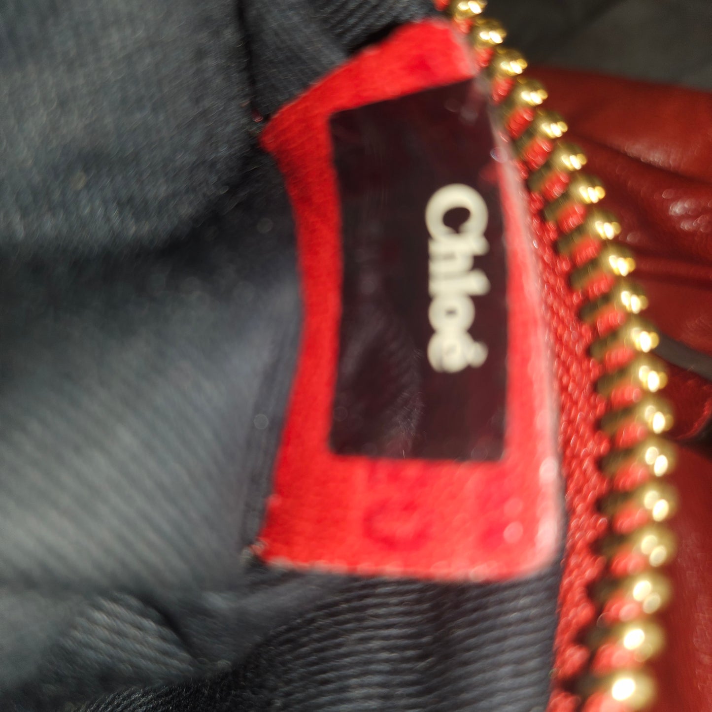 Chloe red leather Edith two-way purse