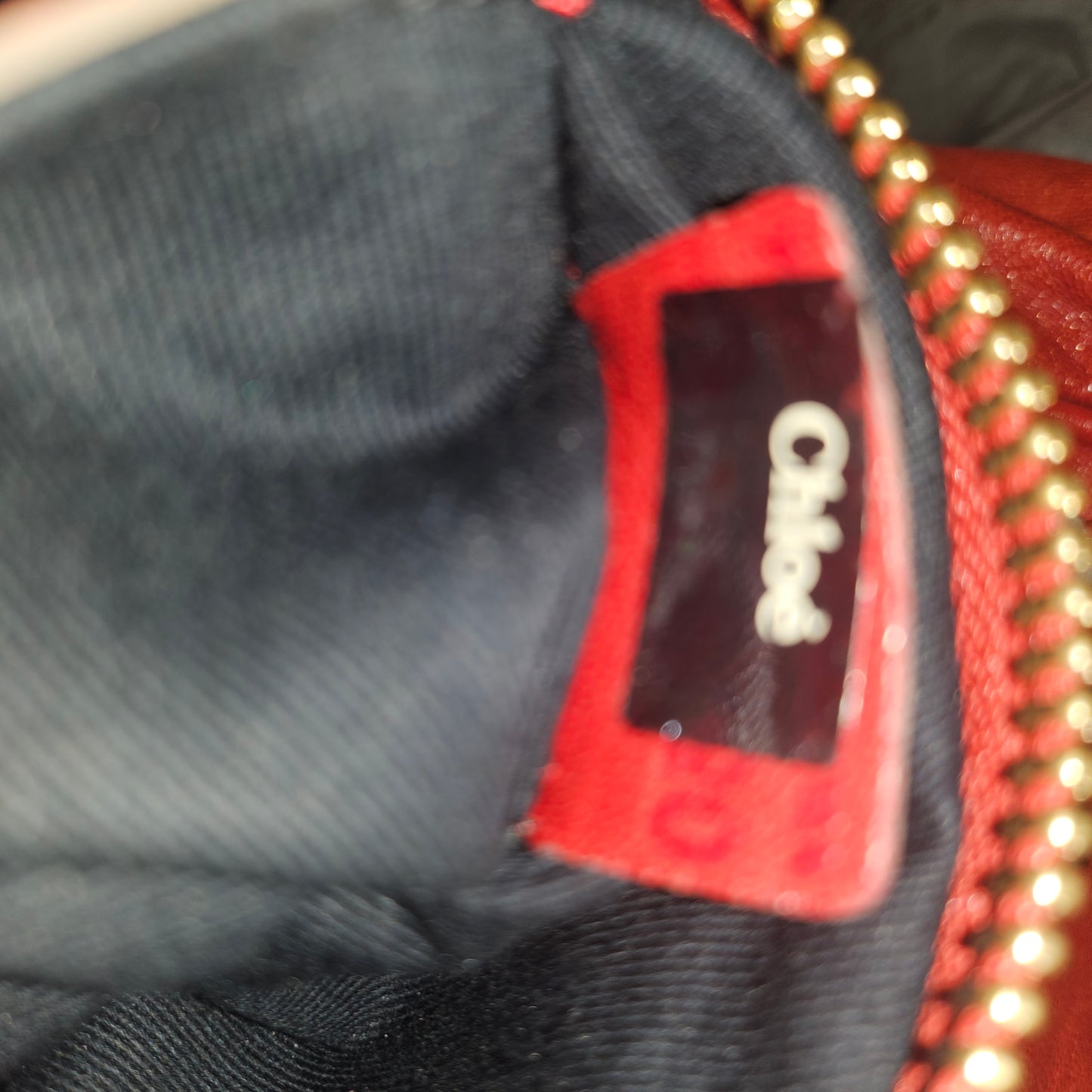Chloe red leather Edith two-way purse