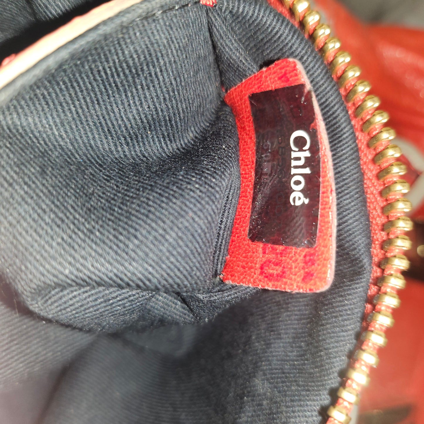 Chloe red leather Edith two-way purse