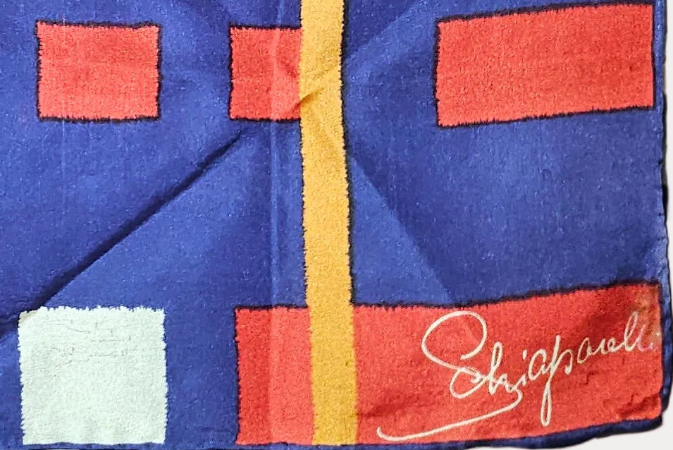 Schiaparelli amazing 1960s silk scarf with bold geometric print